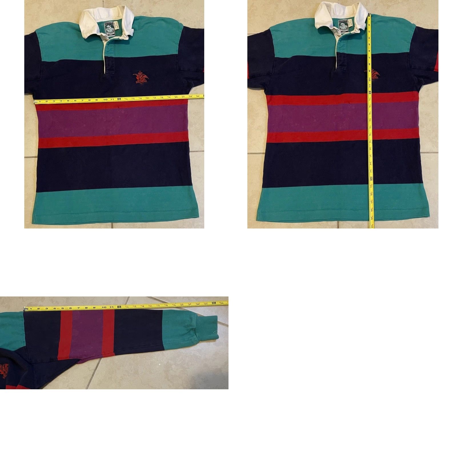Budweiser Vtg Budweiser Faded Striped Rugby Shirt L XL Green Bar Surf Skate Grunge 80s 90s Mens Shirt Size US L / EU 52-54 / 3 - 9 Thumbnail