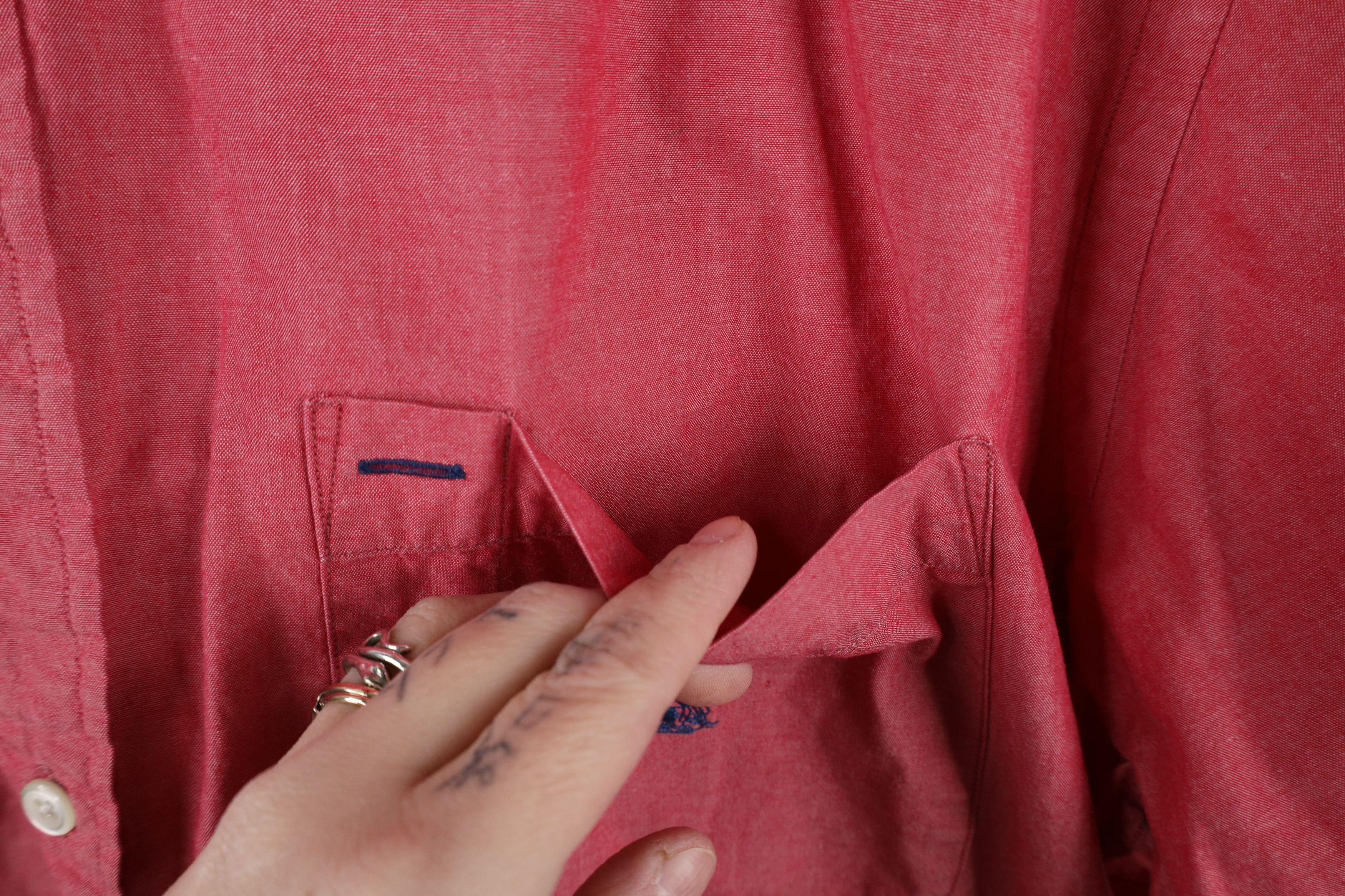 Nautica × Vintage Vintage 90s Nautica Chambray Short Sleeve Button Down Shirt Size US L / EU 52-54 / 3 - 7 Thumbnail