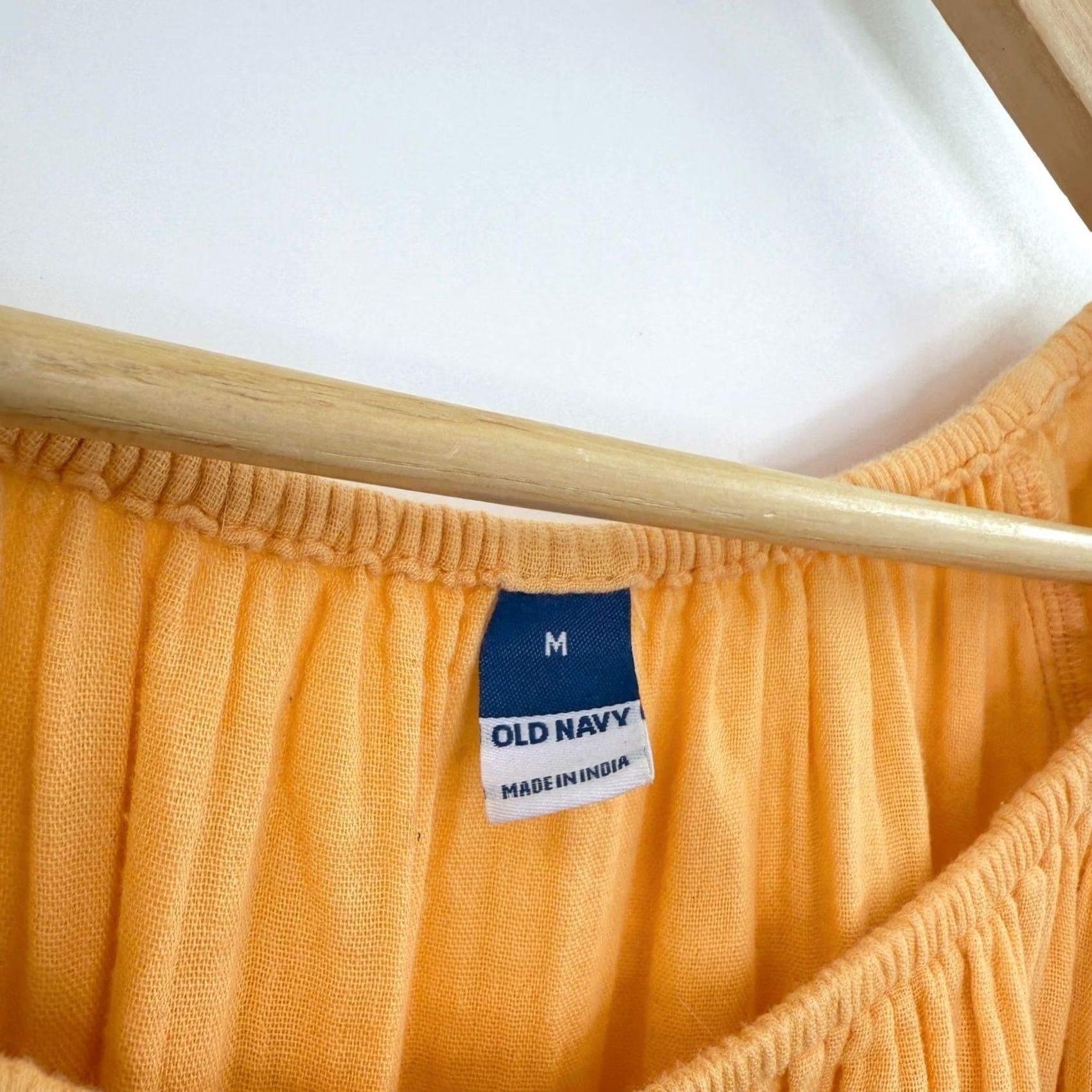 Old Navy Old Navy Dress Womens Medium Orange Gauze Tiered Puff Sleeve Casual Summer Size M / US 6-8 / IT 42-44 - 3 Thumbnail