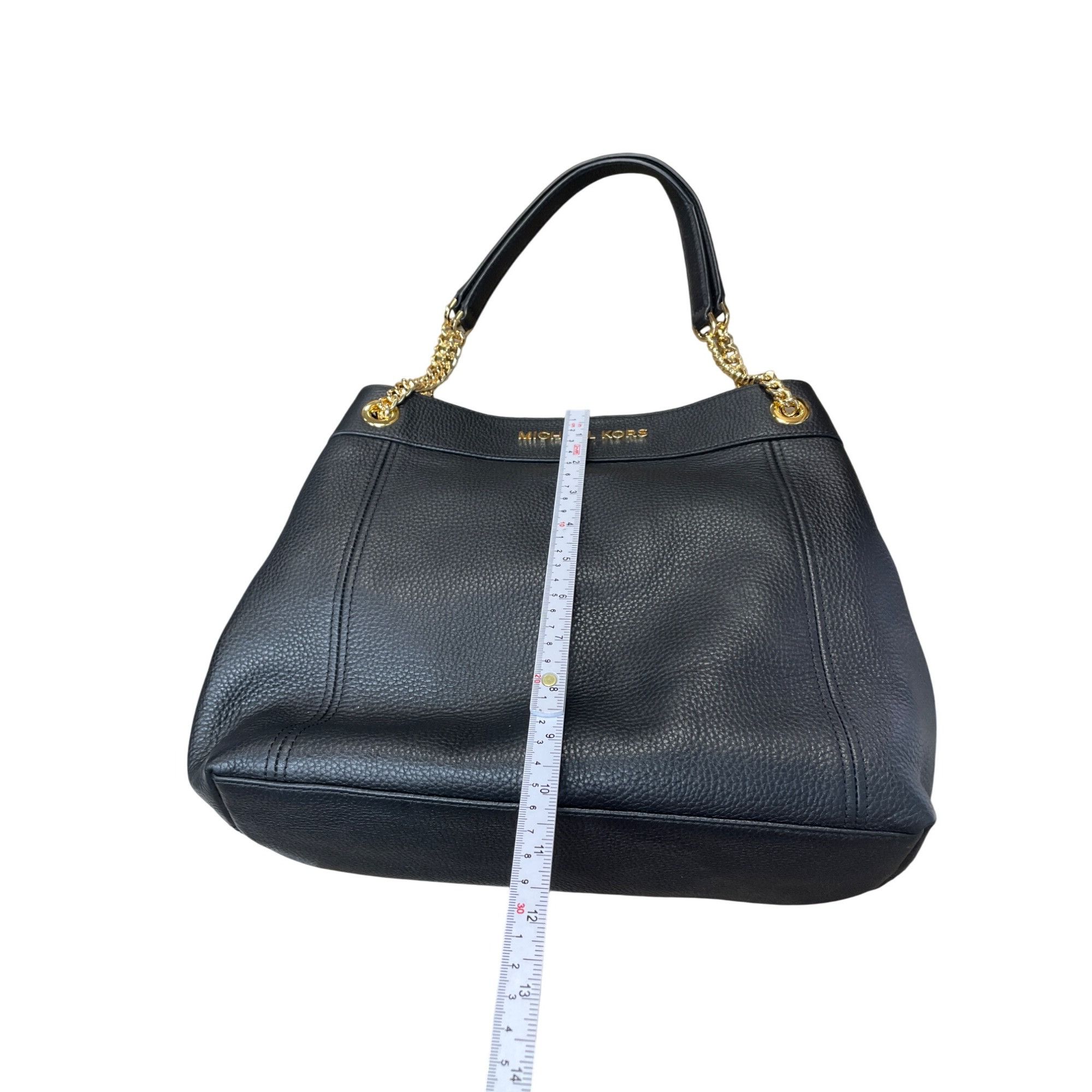 Michael Kors womans Balck Jet Set Large Chain Gold leather S