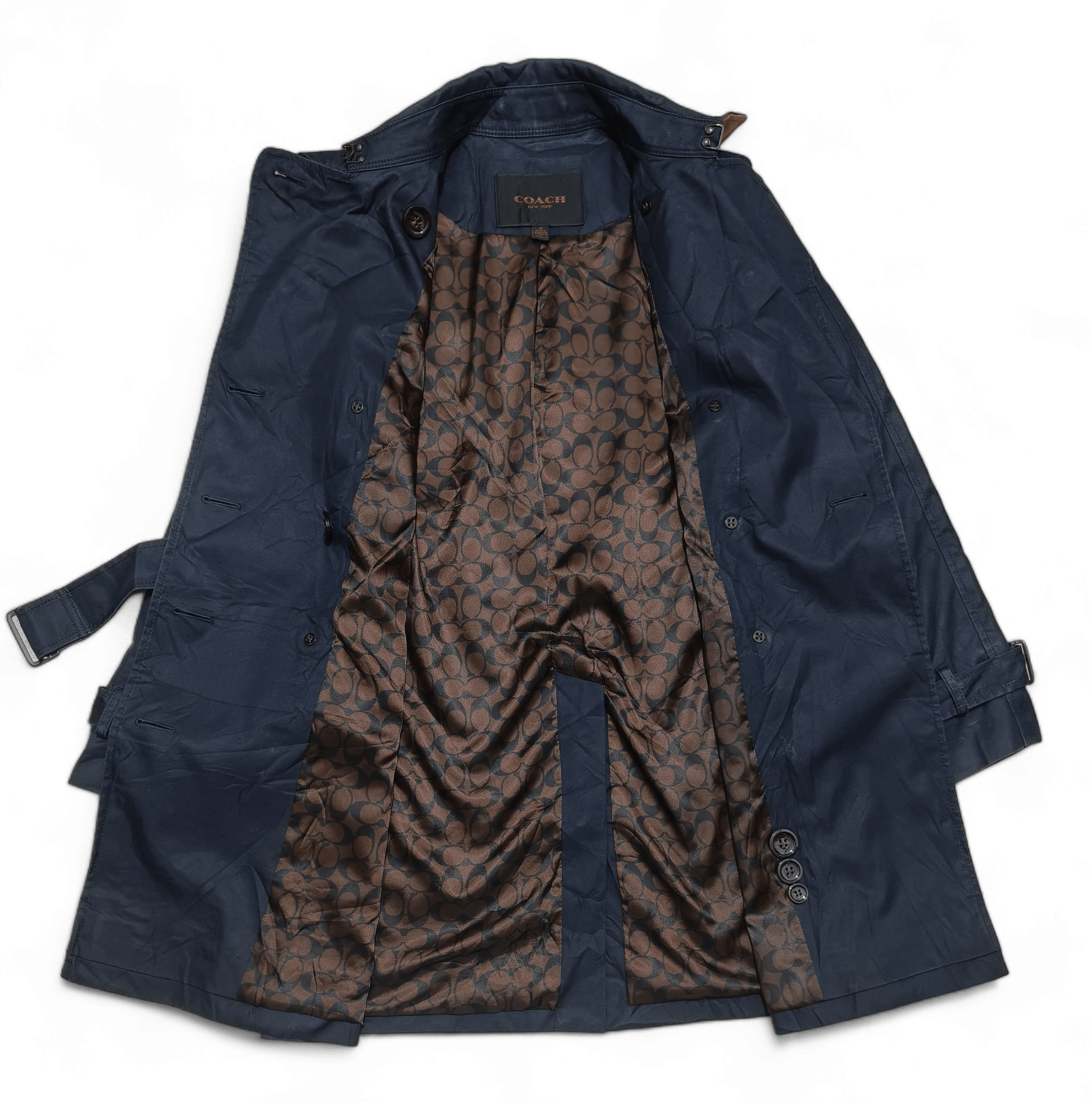Coach Vintage COACH New York Navy Belted Trench Coat Size XS / US 0-2 / IT 36-38 - 5 Thumbnail
