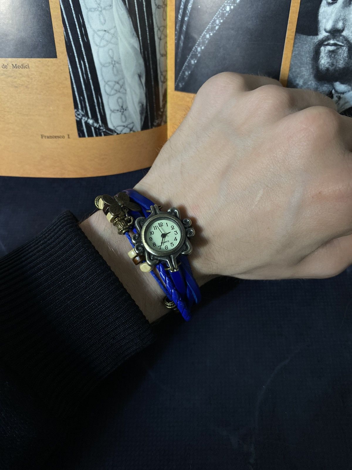 Jewelry Blue Boho Bracelet Watch with Butterfly Charm Size ONE SIZE - 5 Thumbnail