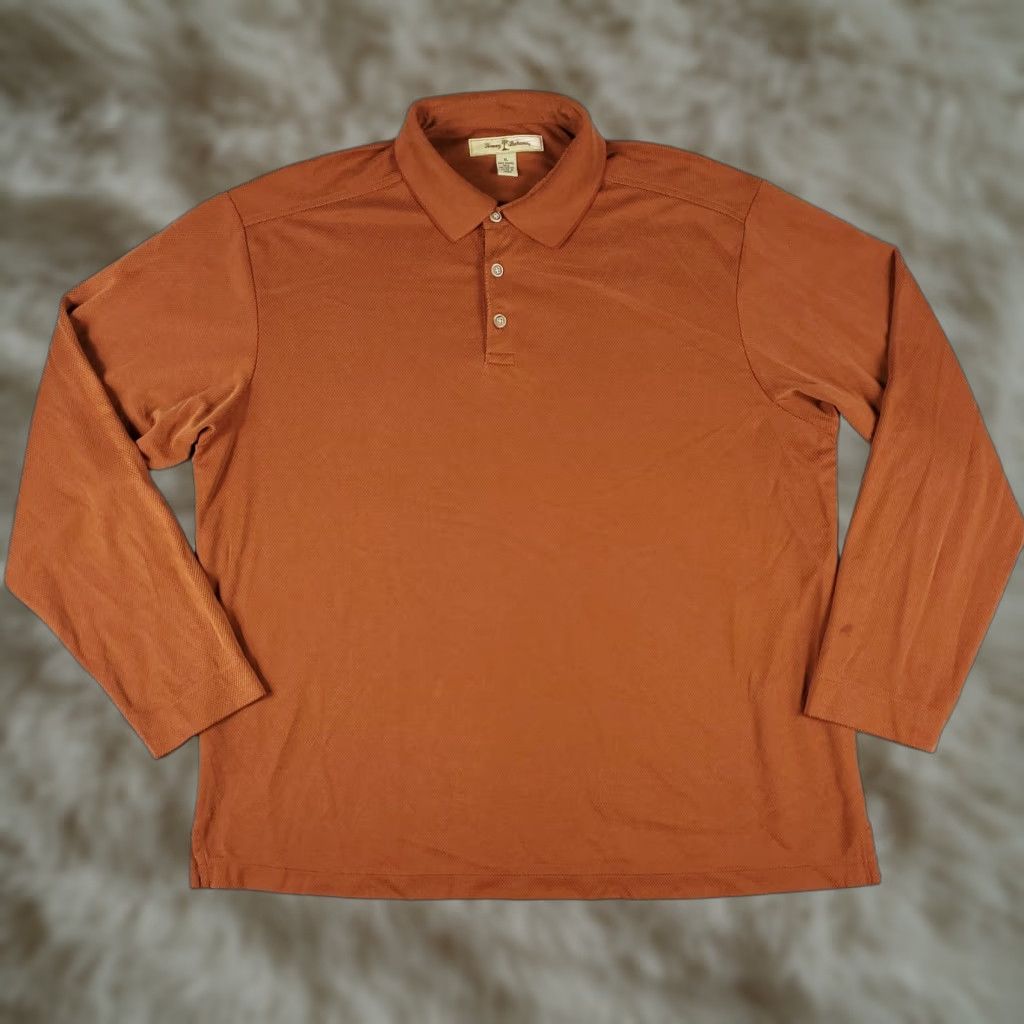 Tommy Bahama Tommy Bahama Polo Shirt Mens XL Orange Long Sleeve Casual Activewear Size US XL / EU 56 / 4 - 1 Thumbnail