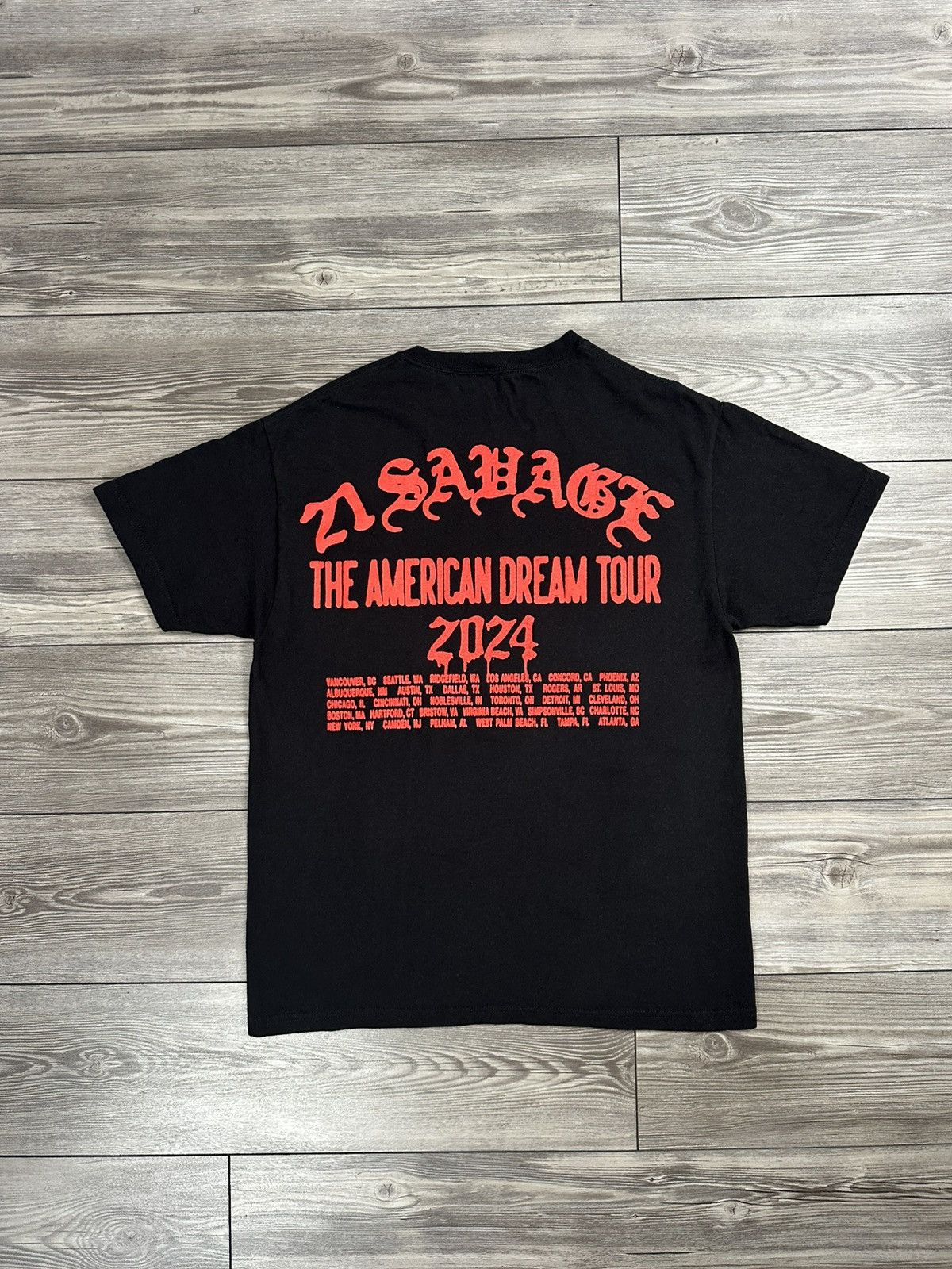 Rap Tees 21 Savage American Dream Tour T Shirt Size US L / EU 52-54 / 3 - 2 Thumbnail