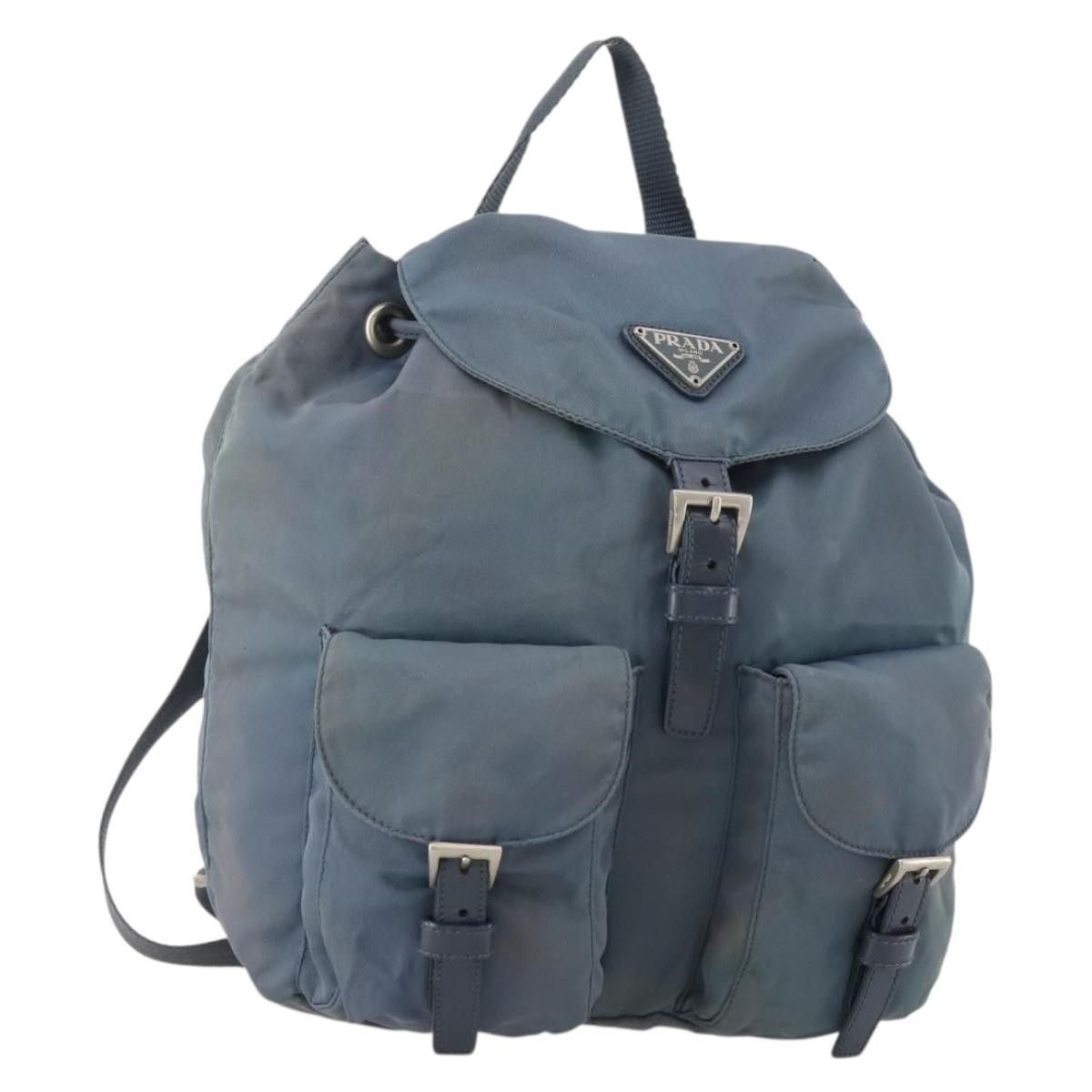 Prada PRADA Backpack Nylon Green Silver Auth bs34371 