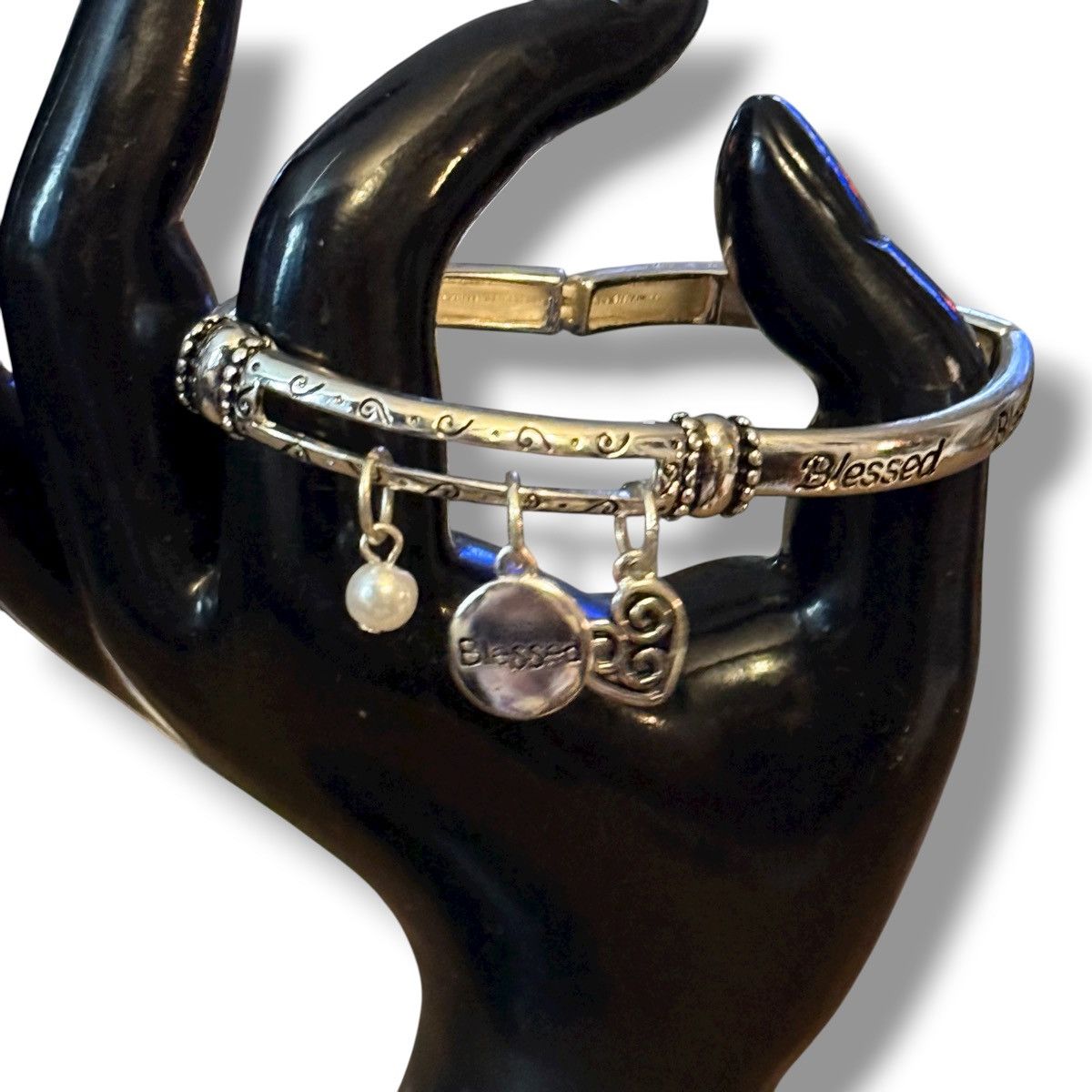 Other Silver tone Blessed stretch charm bracelet Size ONE SIZE - 2 Thumbnail