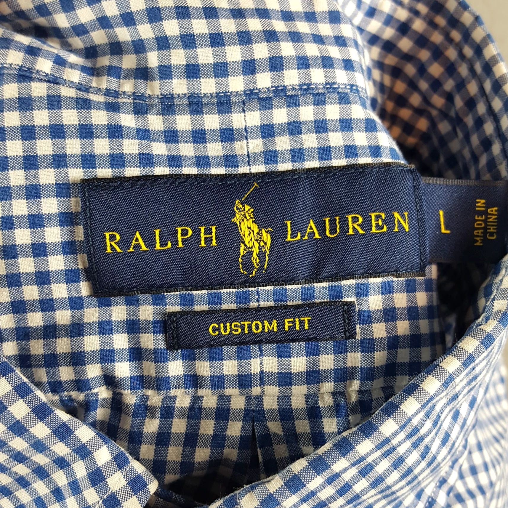 Ralph Lauren VINTAGE Ralph Lauren Shirt Button-Down Collared Gingham Plaid Blue Men's Size L Preppy Shirt Size US L / EU 52-54 / 3 - 6 Thumbnail