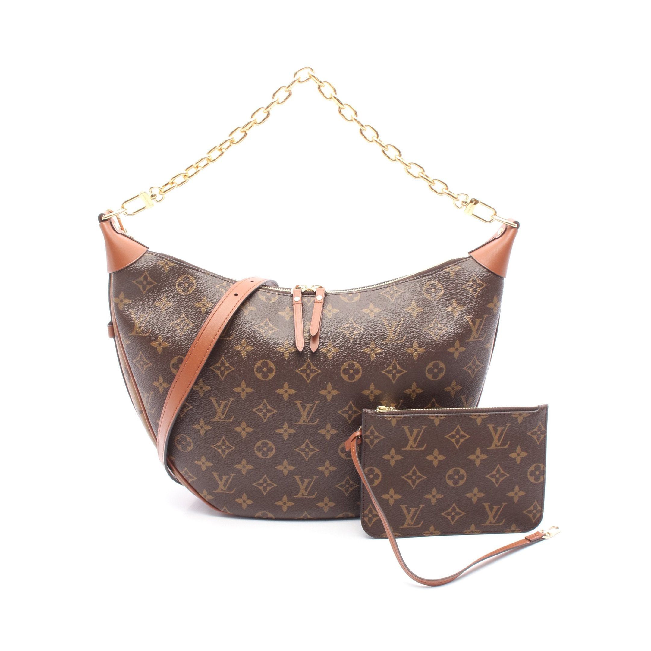 Louis Vuitton Loop Hobo Monogram Reverse Chain Shoulder Bag Leather Brown Light, Women's