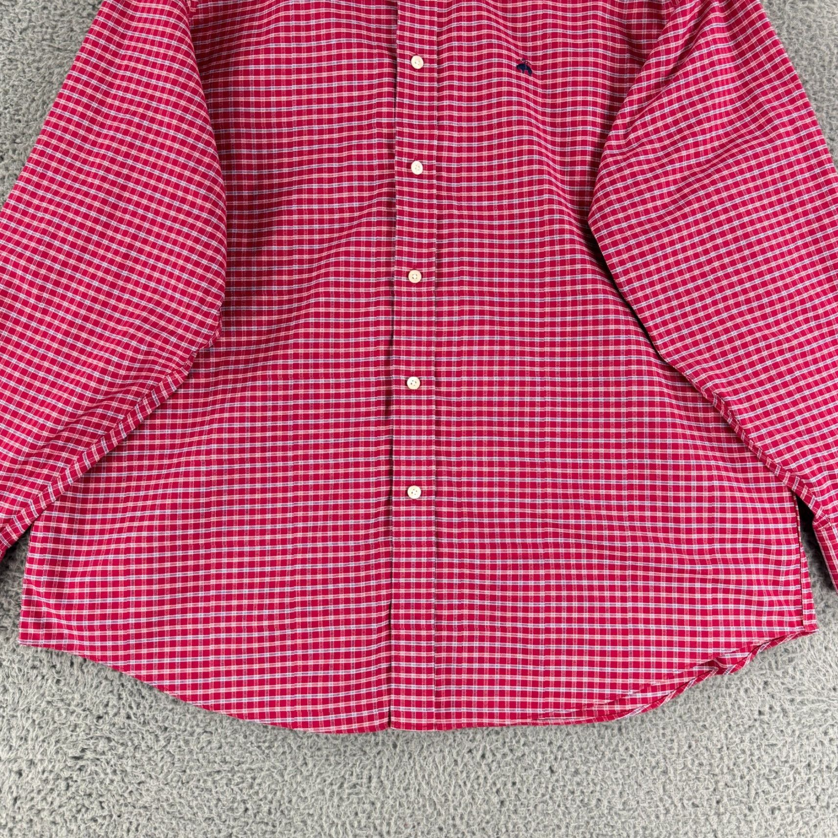 Brooks Brothers Brooks Brothers 1818 Button-Down Shirt Mens XL Red Plaid Long Sleeve Cotton Size US XL / EU 56 / 4 - 4 Thumbnail