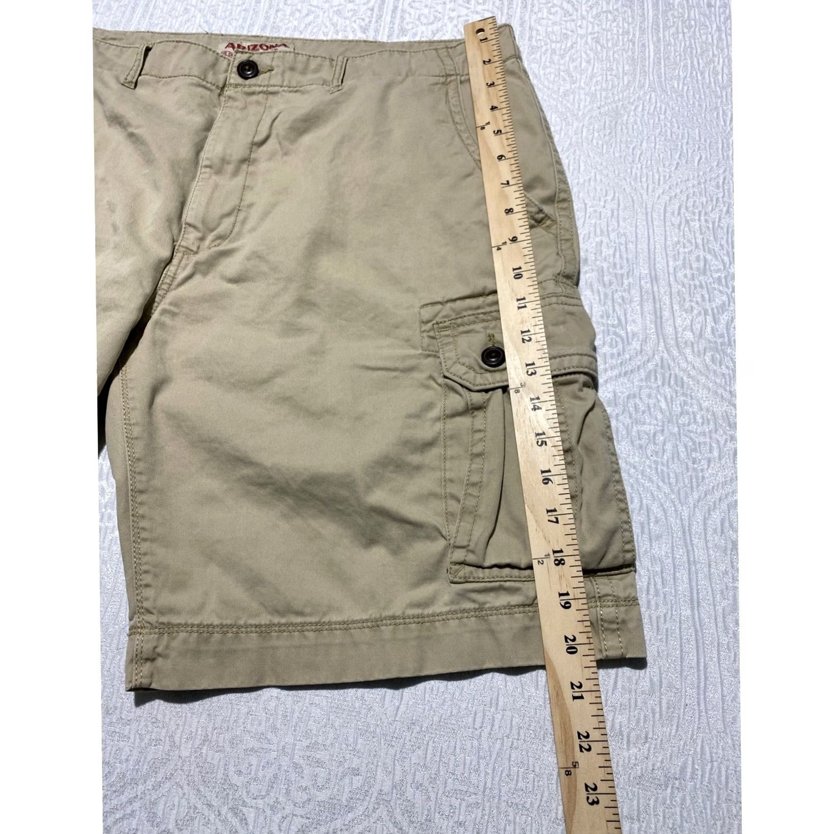Vintage Arizona Jean Co Mens Khaki Cargo Shorts Size 38 Tan Cotton Twill Utility Casual Size US 38 / EU 54 - 6 Thumbnail