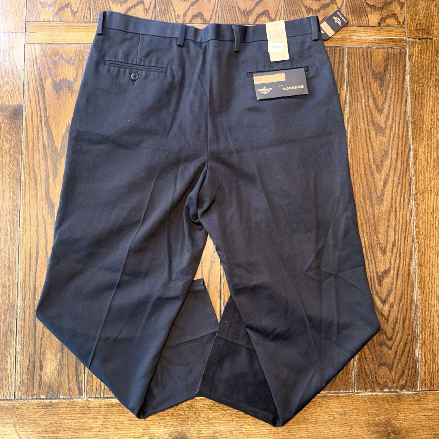Dockers DOCKERS D3 Classic Fit Pleated 100% Cotton Mens Dress Pants 38x29 Black New Size US 38 / EU 54 - 6 Thumbnail