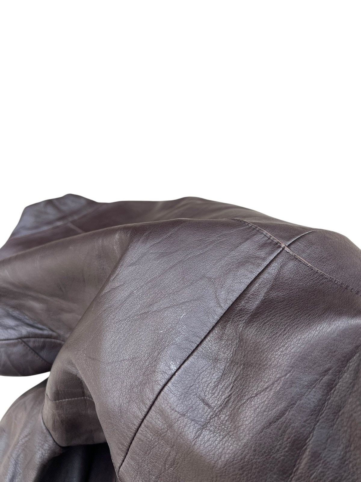 Emporio Armani Vintage Emporio Armani Faded Patina Leather Racer Jacket Size US M / EU 48-50 / 2 - 20 Thumbnail
