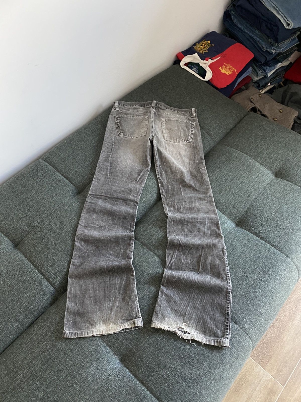 Hysteric Glamour Vintage Avant Garde Flared Velour Corduroy Pants Y2K Slim Size US 32 / EU 48 - 5 Thumbnail