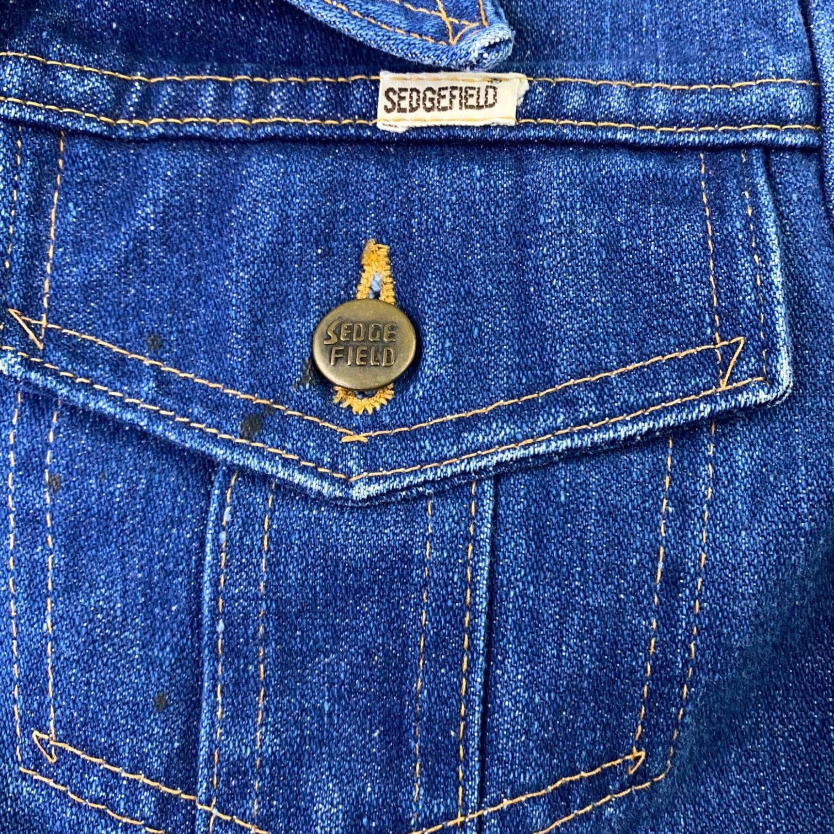 Denime VINTAGE Sedgefield Jacket Denim Trucker Womens Medium Blue 70s 80s USA Made Jacket Womens M Blue 70s 80s Jeans Style USA Fit Regular) Size M / US 6-8 / IT 42-44 - 6 Thumbnail