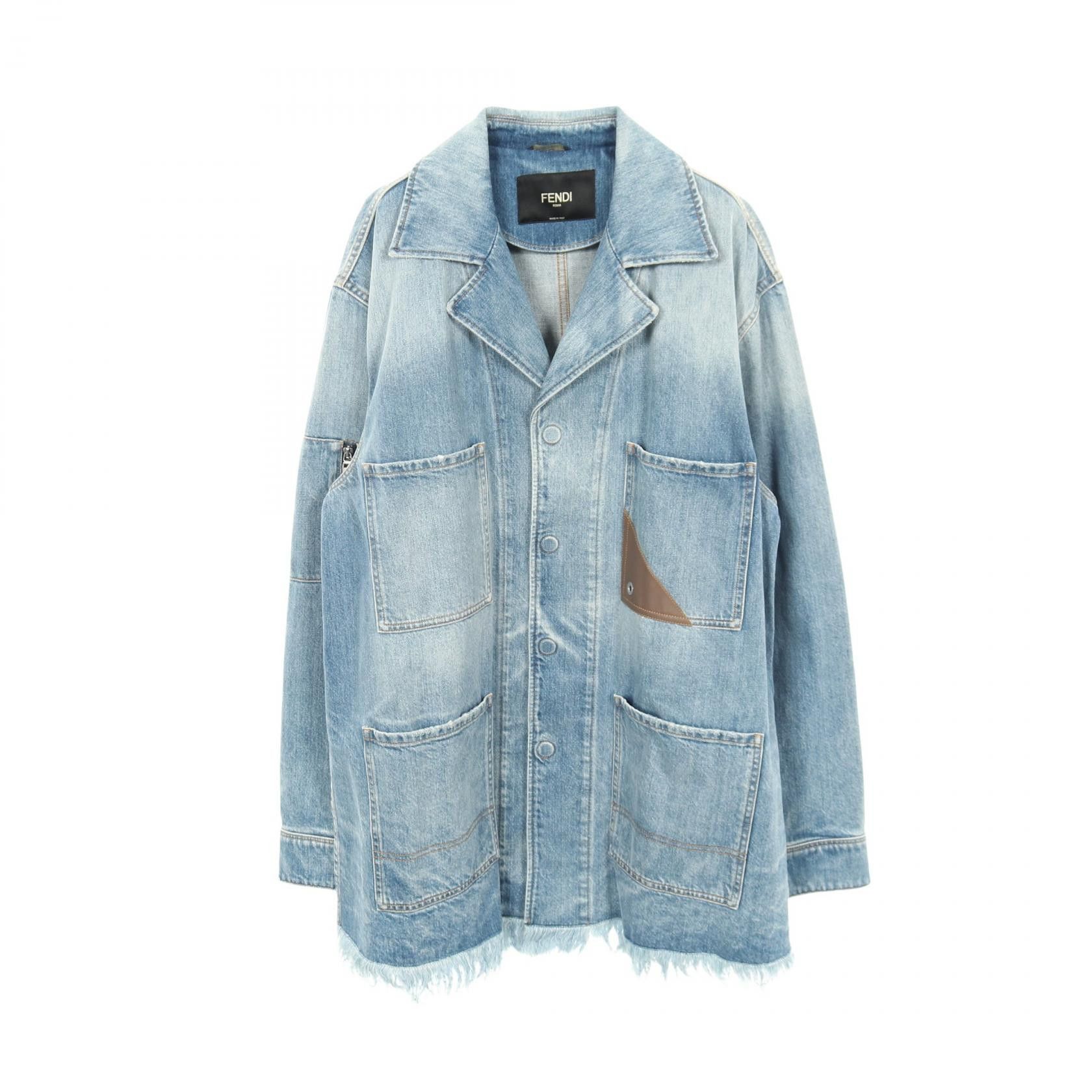 Fendi Fendi Fendi Cotton Denim Jacket Textile Outerwear FW1225AN4W DUTY FREE for USA Size ONE SIZE - 1 Thumbnail