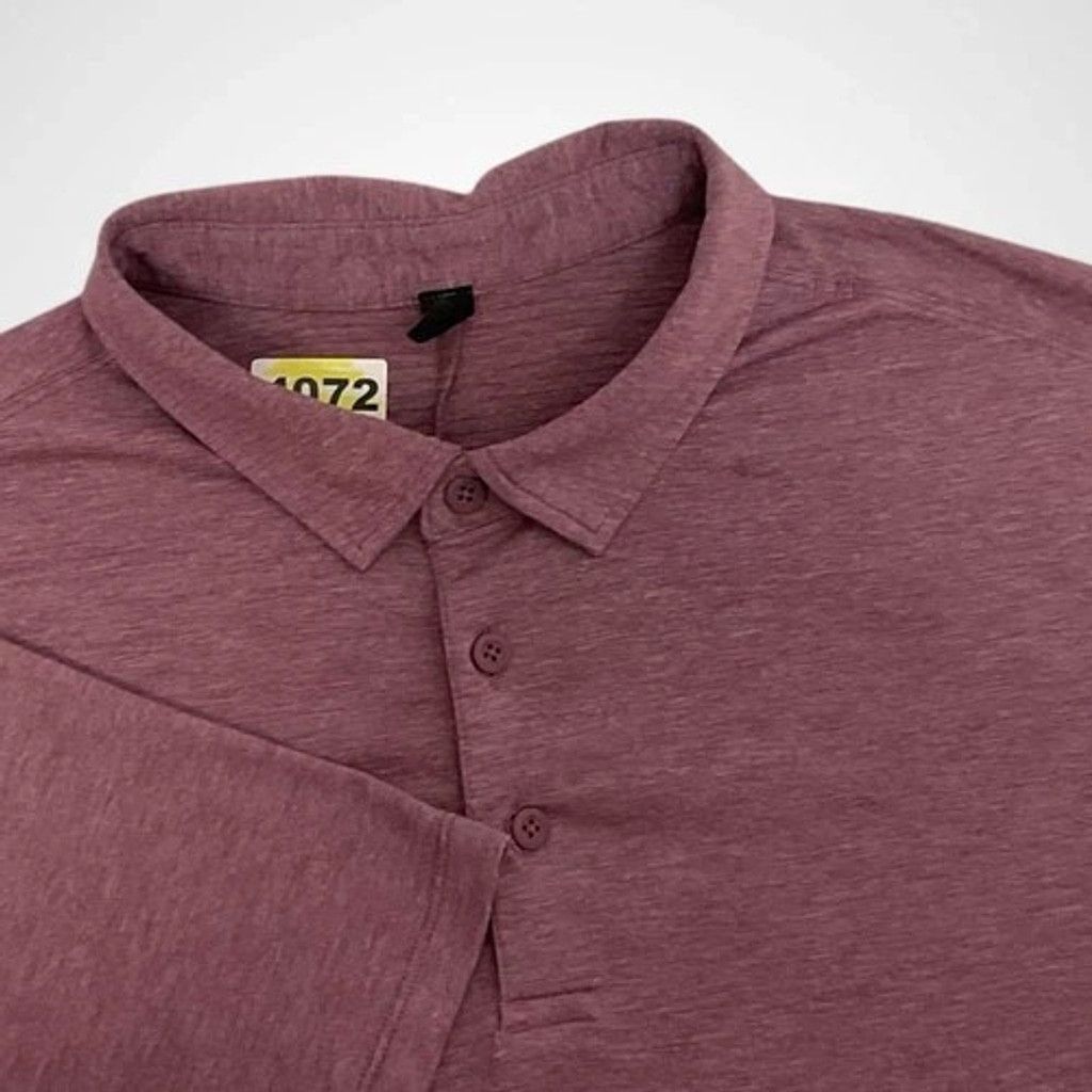 Lululemon Lululemon Evolution Heathered Plum Polo Shirt Men Large Size US L / EU 52-54 / 3 - 1 Thumbnail