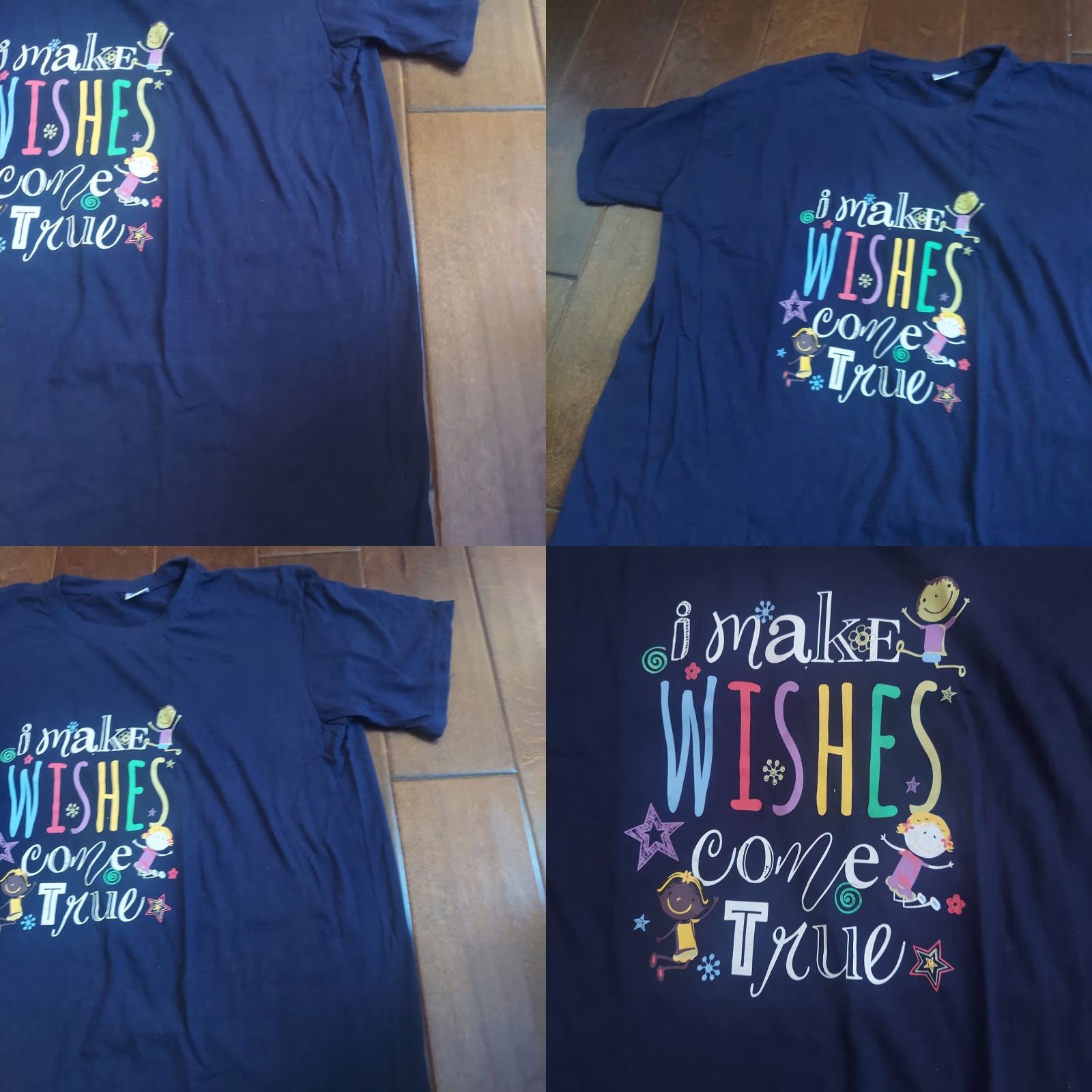 Vintage Unbranded Men’s Blue Short Sleeve I Make Wishes Come True Graphic Print T-shirt L Size US L / EU 52-54 / 3 - 8 Thumbnail