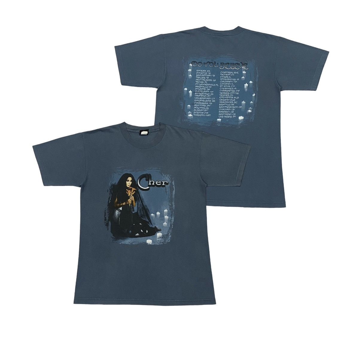 image of Band Tees x Rock Band Vintage 1999 Cher Do You Believe Tour Shirt in Blue, Men's (Size Large)