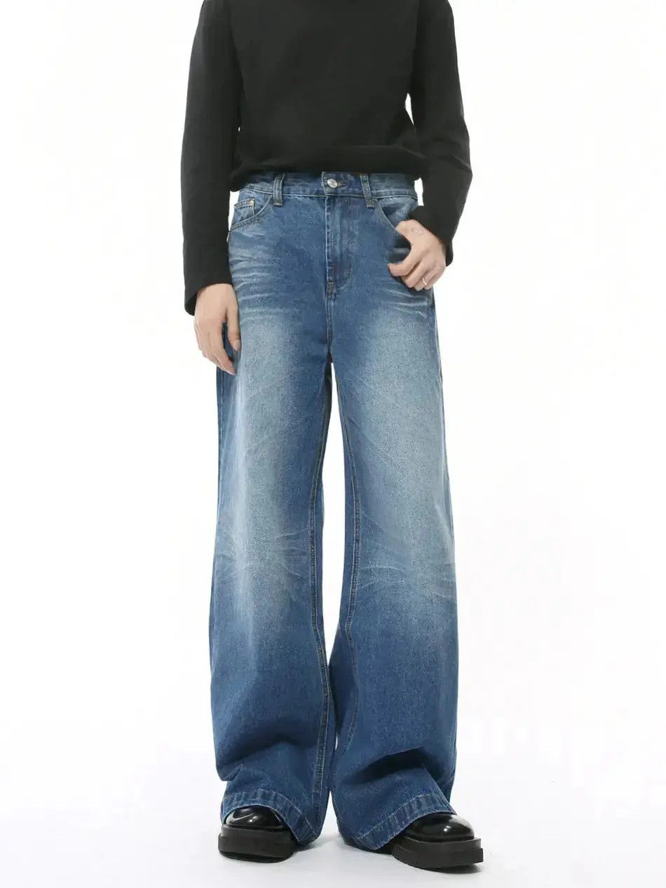 Japanese Brand Retro loose cat whisker high street jeans Size US 32 / EU 48 - 1 Thumbnail