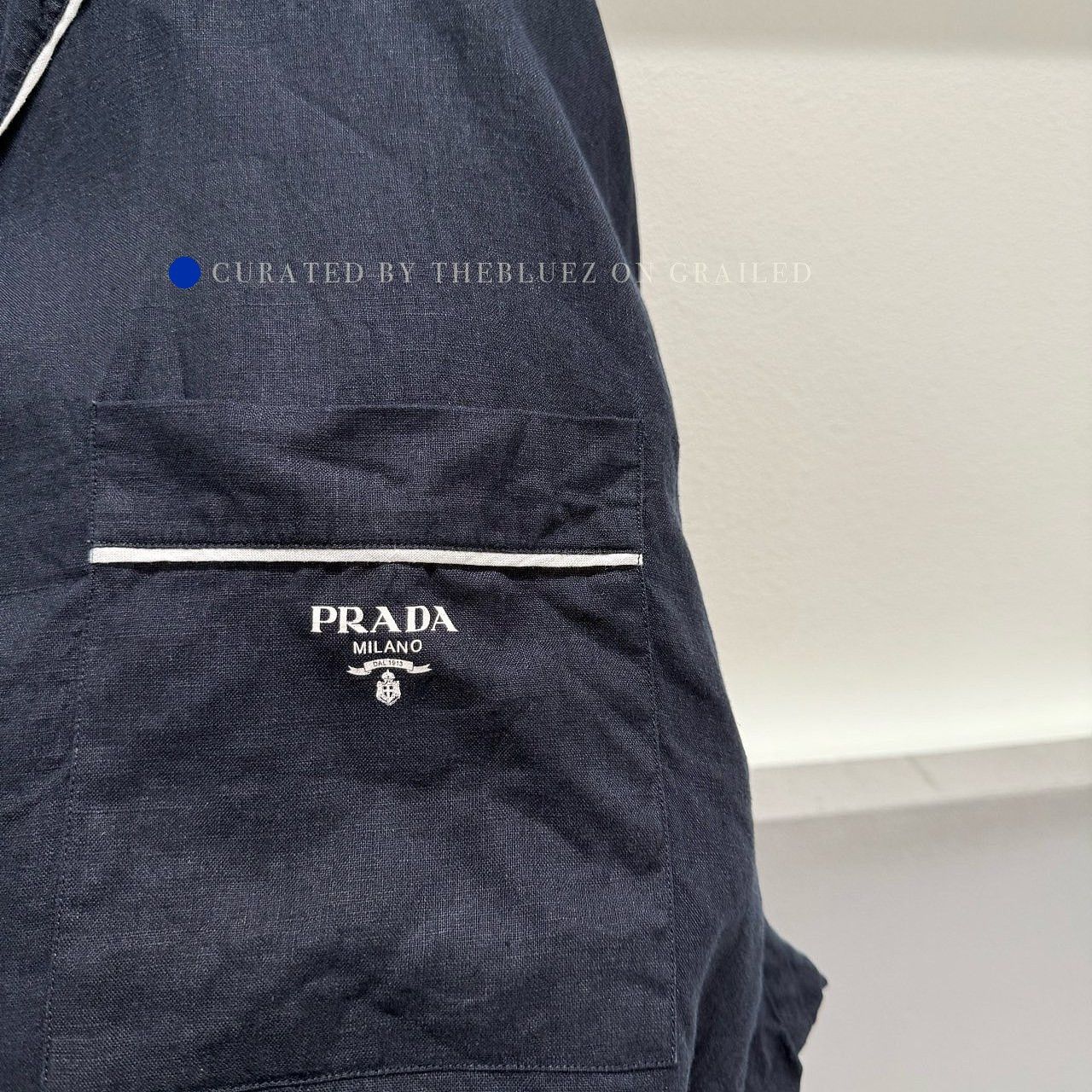 Prada Elegant Linen Button-Up in Blue Size US L / EU 52-54 / 3 - 1 Thumbnail