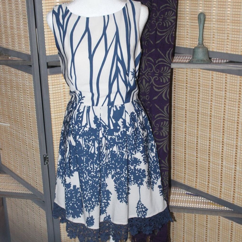 Other Blue and White Sleeveless Pink Owl Dress Size S / US 4 / IT 40 - 1 Thumbnail
