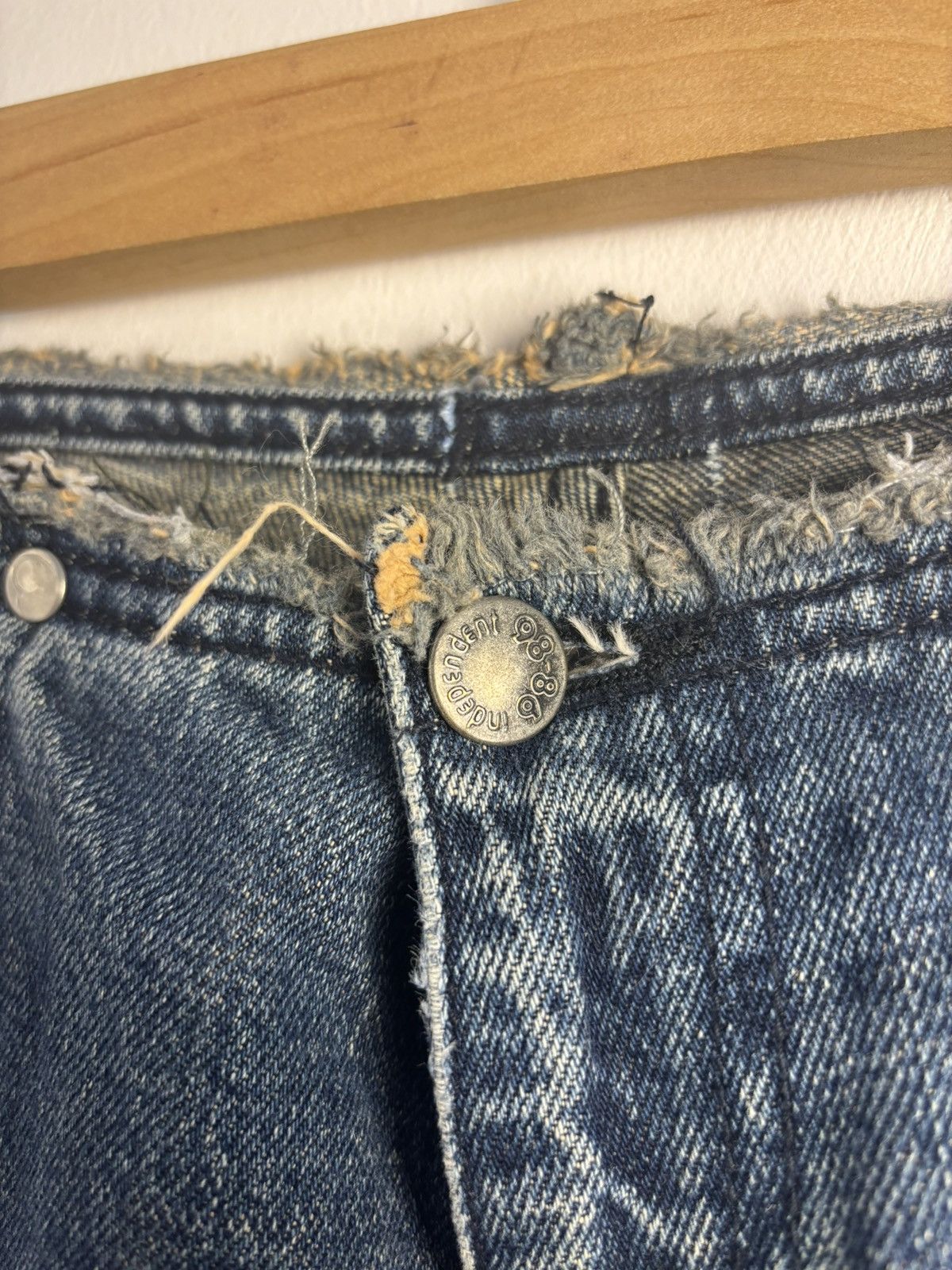 Japanese Brand Vintage Y2K Lowrise Flare Washed Jeans Size 28" / US 6 / IT 42 - 12 Thumbnail