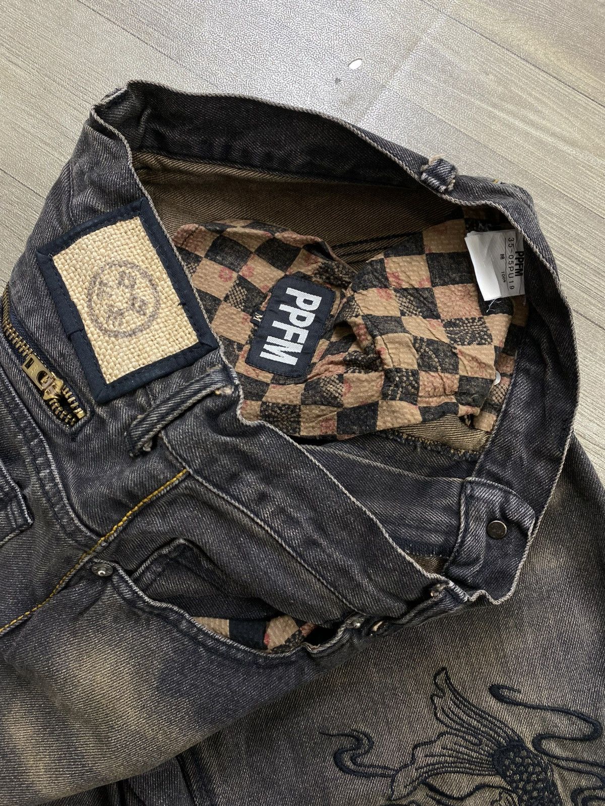 PPFM Vintage PPFM Sukajan Koi Fish Embroidery Samurai Style Jeans Size US 28 / EU 44 - 10 Thumbnail