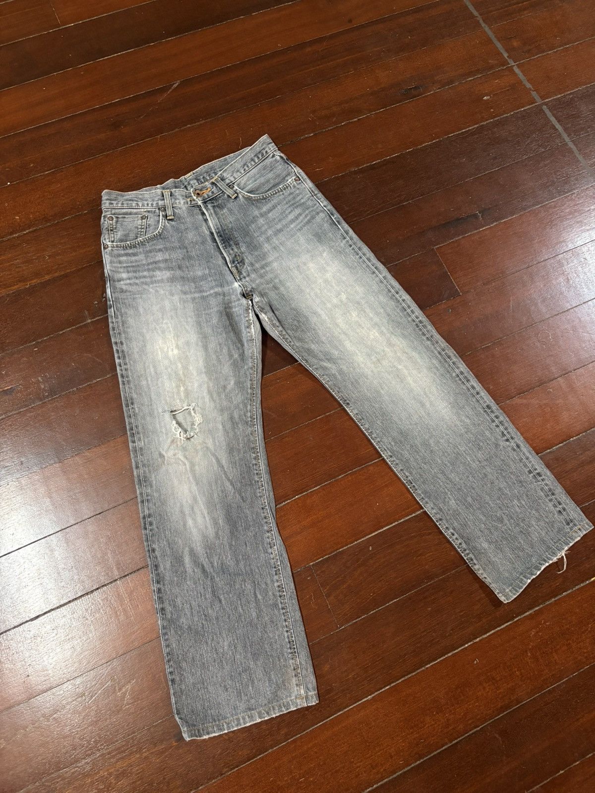 Edwin Vtg Edwin 505Z Selvedge Mudwash Distressed Denim Jeans baggy Size US 32 / EU 48 - 2 Thumbnail
