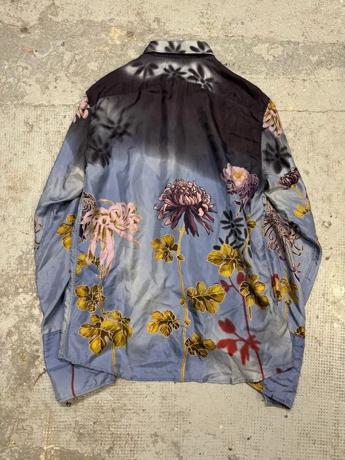 Gucci × Vintage SS2003 Gucci by Tom Ford Blue Floral Silk Button Up Long Sleeve Shirt Size US L / EU 52-54 / 3 - 5 Thumbnail