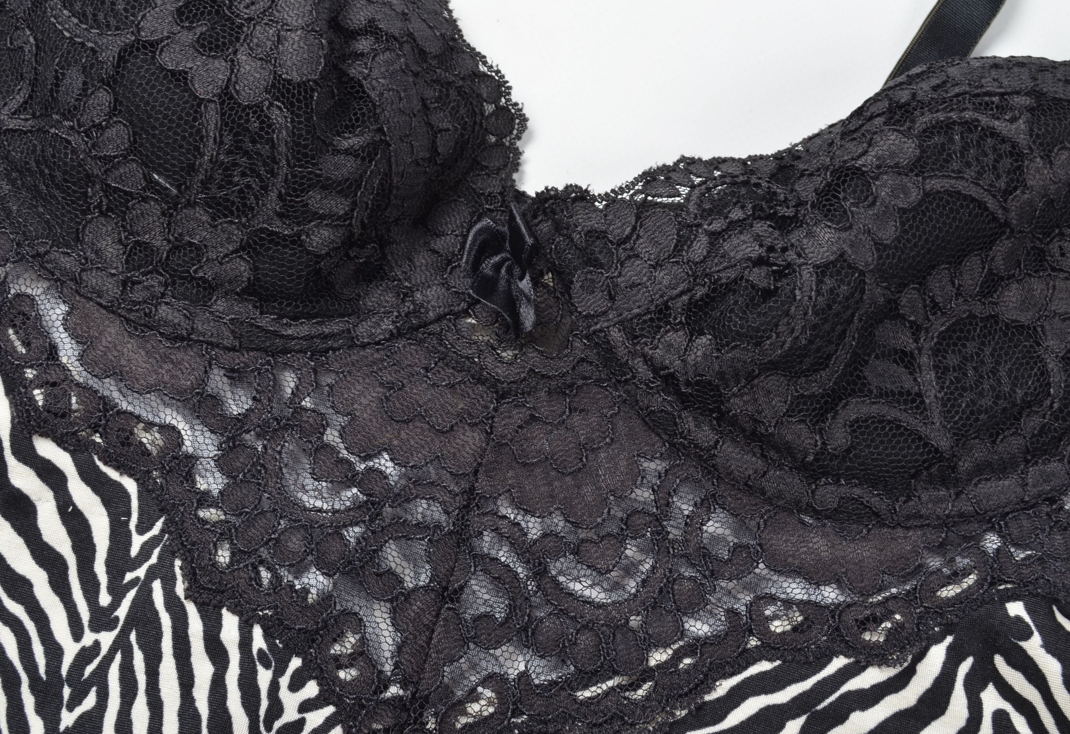 Victoria's Secret Victorias Secret Y2K Glam Zebra Lace Bra Mini Sleep Dress Size XS / US 0-2 / IT 36-38 - 7 Thumbnail