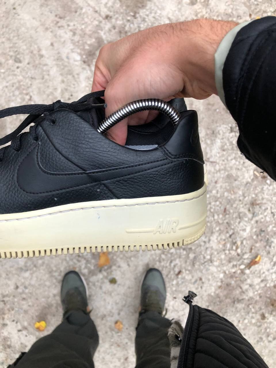Nike × Vintage VERY RARE NIKE AIR FORCE 1 SAGE LOW BLACK LEATHER SWOOSH Y2K Size US 8 / IT 38 - 7 Thumbnail