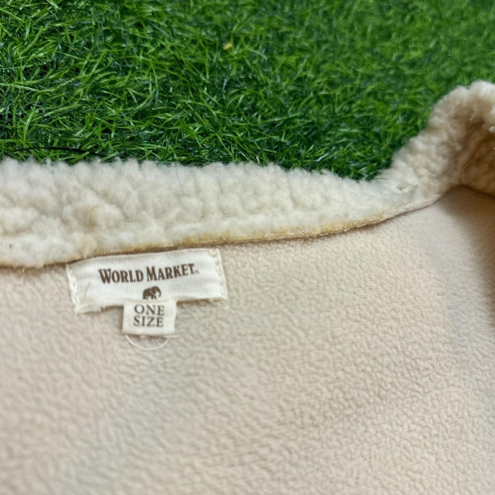 Other World Market Cream Sherpa Open-Front Cardigan Size ONE SIZE - 2 Thumbnail
