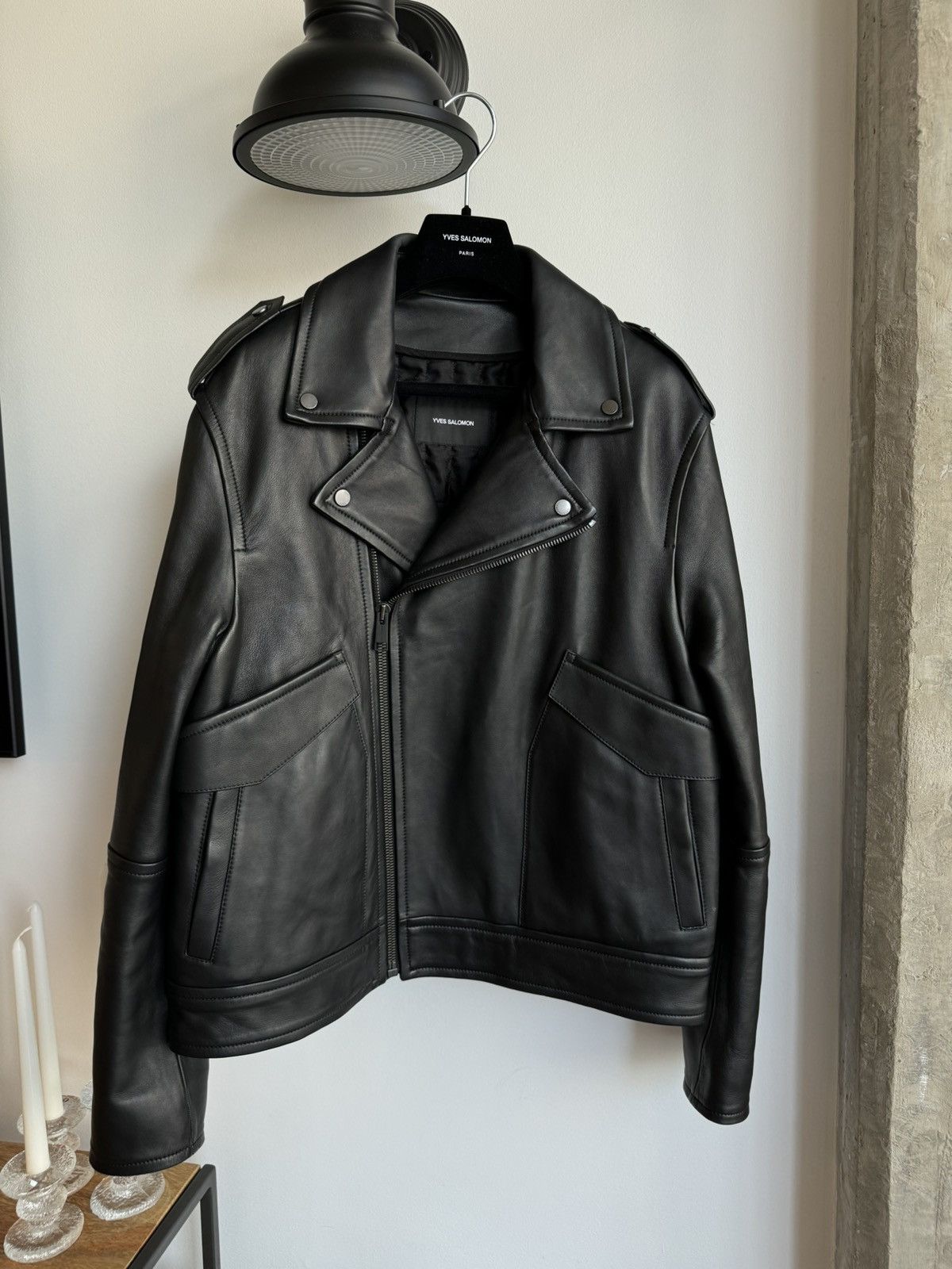 Yves Salomon Leather Jacket Size US L / EU 52-54 / 3 - 1 Thumbnail