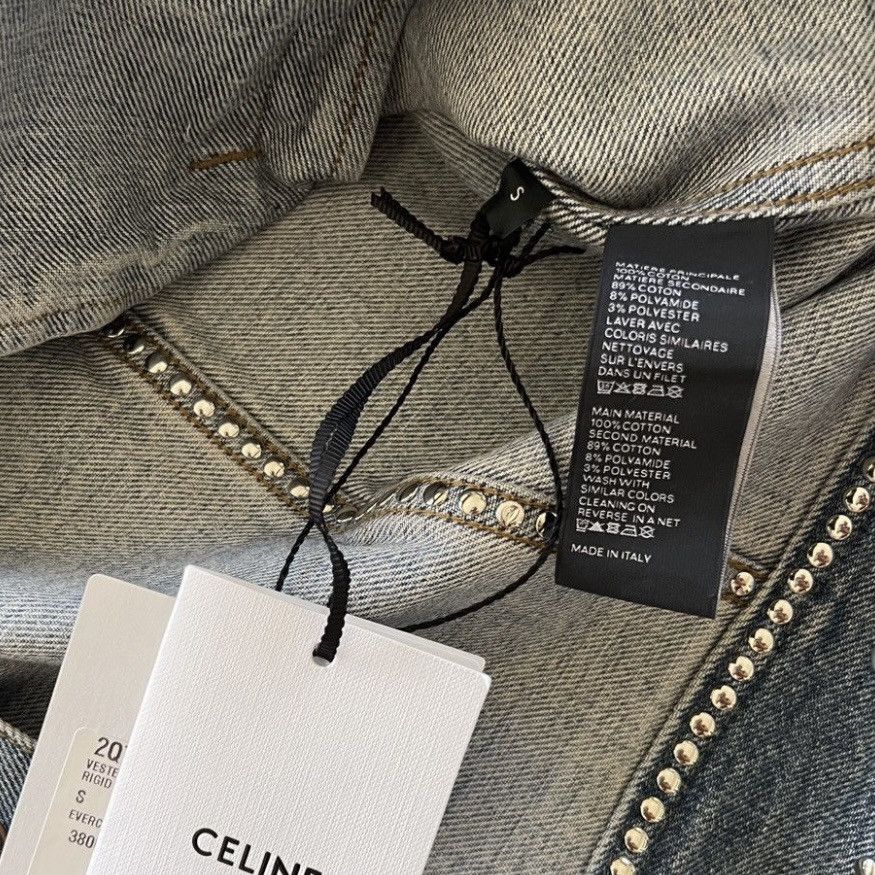 Celine × Hedi Slimane Celine Studded Denim Jacket Size US S / EU 44-46 / 1 - 6 Thumbnail