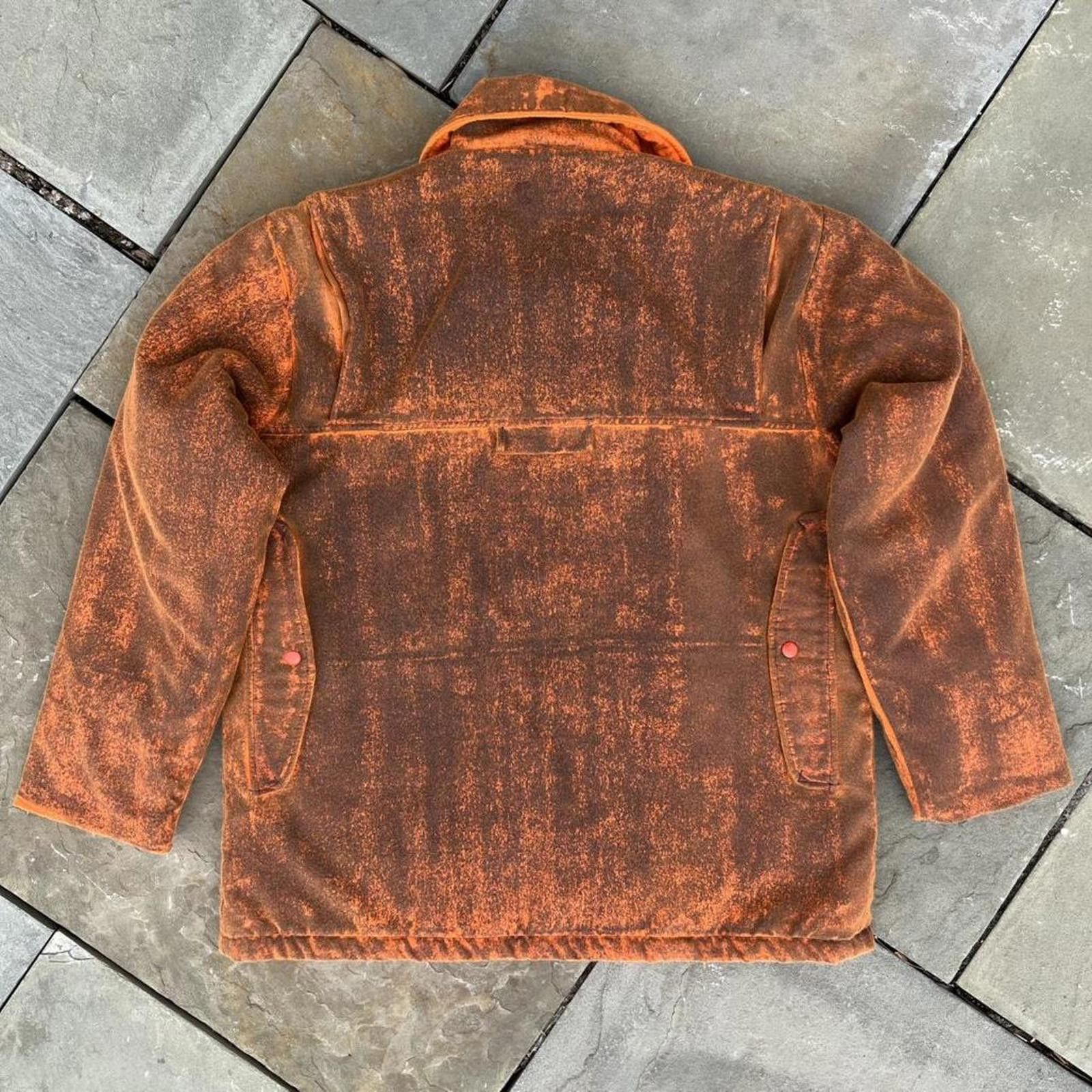 Woolrich Woolen Mills Vintage 80s Pigment Painted 2-way Zipper Coat Made in USA Size US XL / EU 56 / 4 - 6 Thumbnail