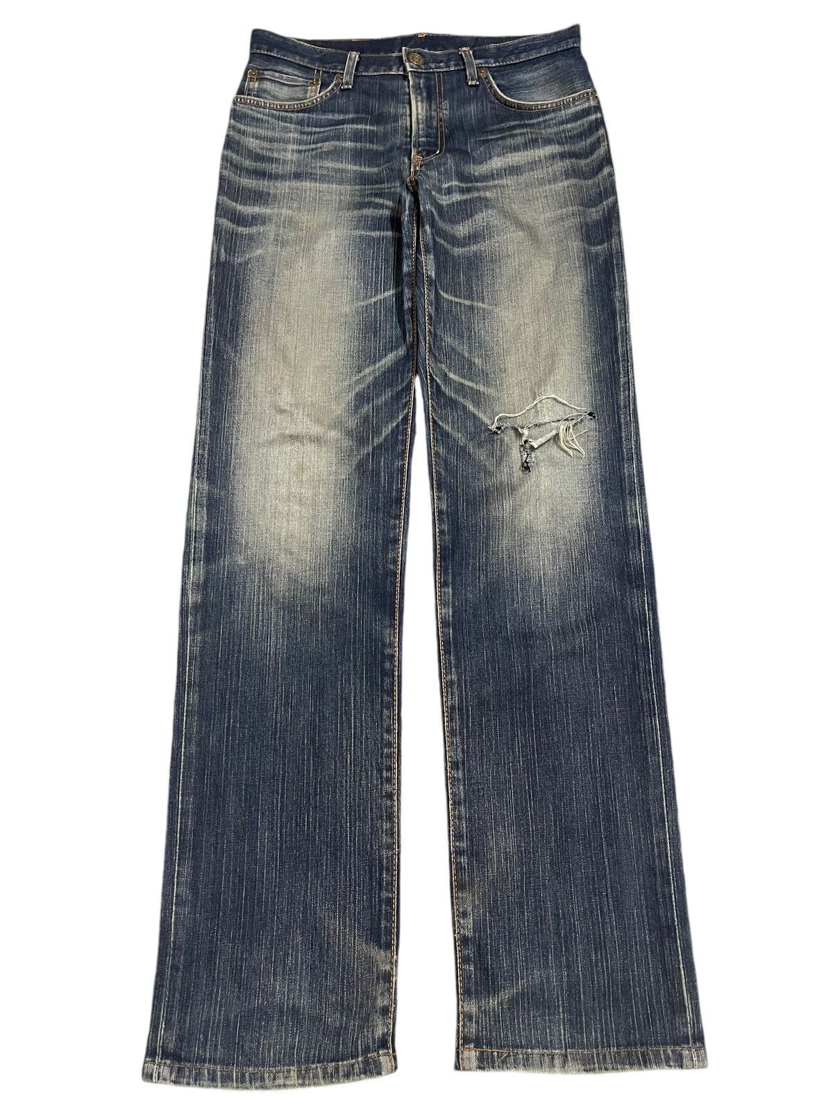 Edwin Vintage Japan Edwin 504 Blue Wash Style Distress Style Jeans Size US 32 / EU 48 - 1 Thumbnail