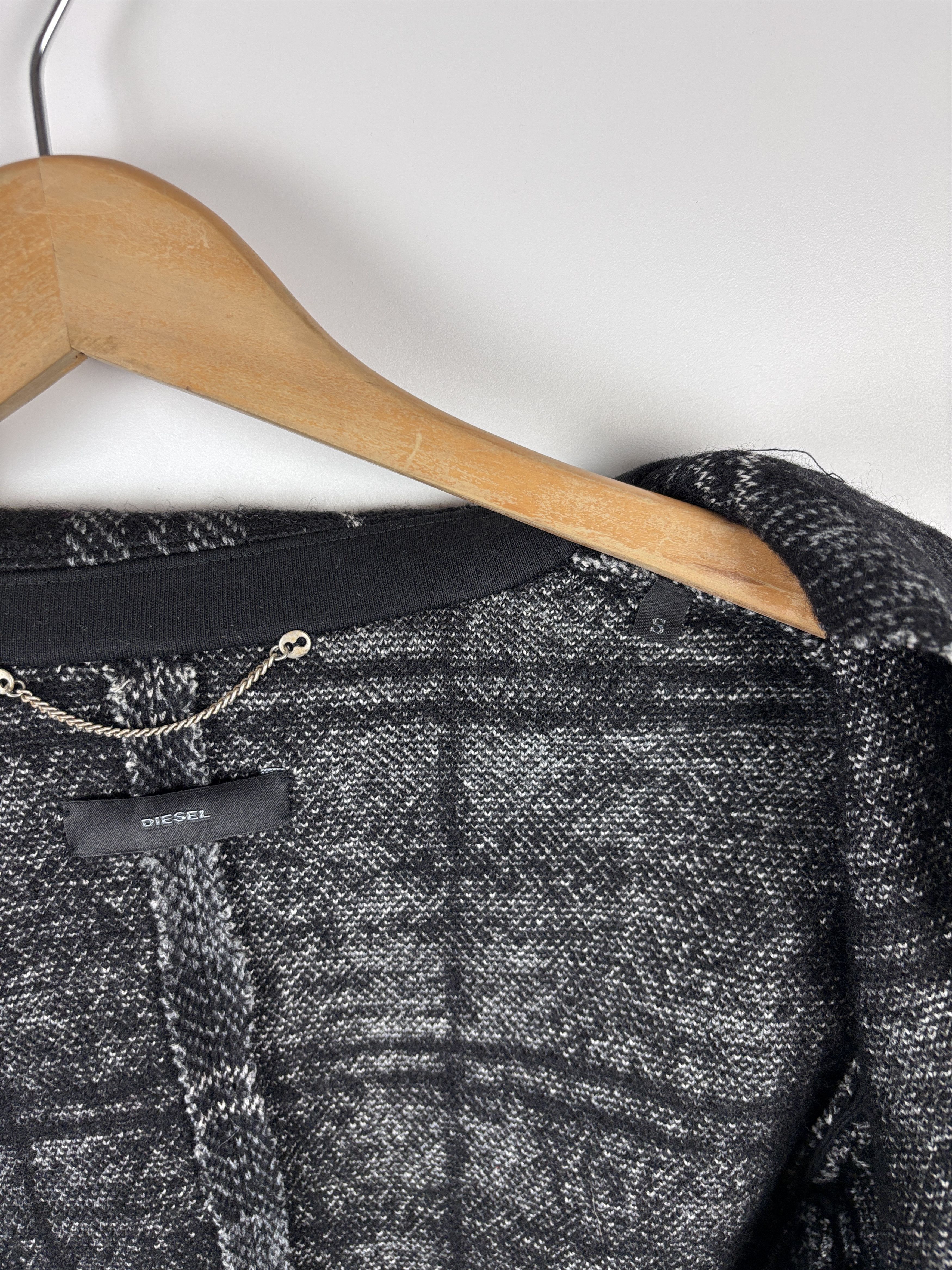 Diesel Diesel Double-Breasted Check Wool Cotton Coat Gray Black S Size S / US 4 / IT 40 - 8 Thumbnail