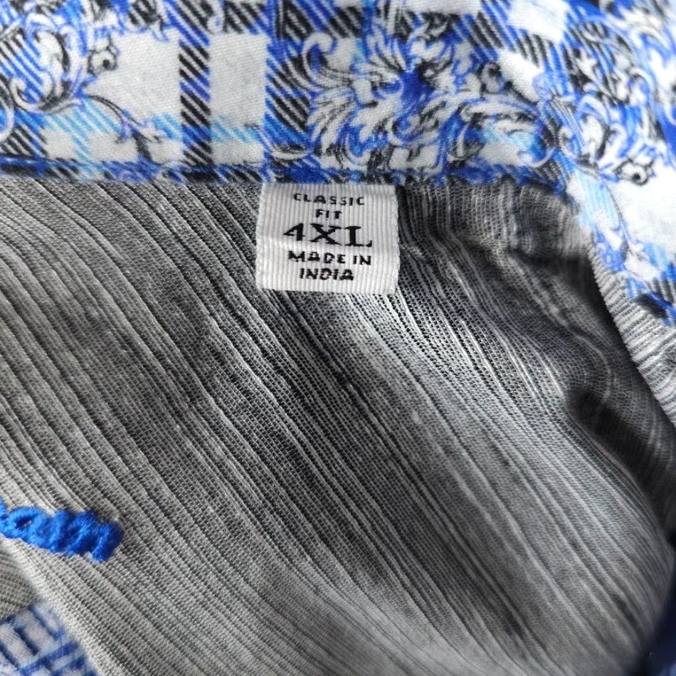 Robert Graham Robert Graham Shirt Mens 4XL Blue Electric Slide Classic Fit Shirt Size US XXL / EU 58 / 5 - 7 Thumbnail
