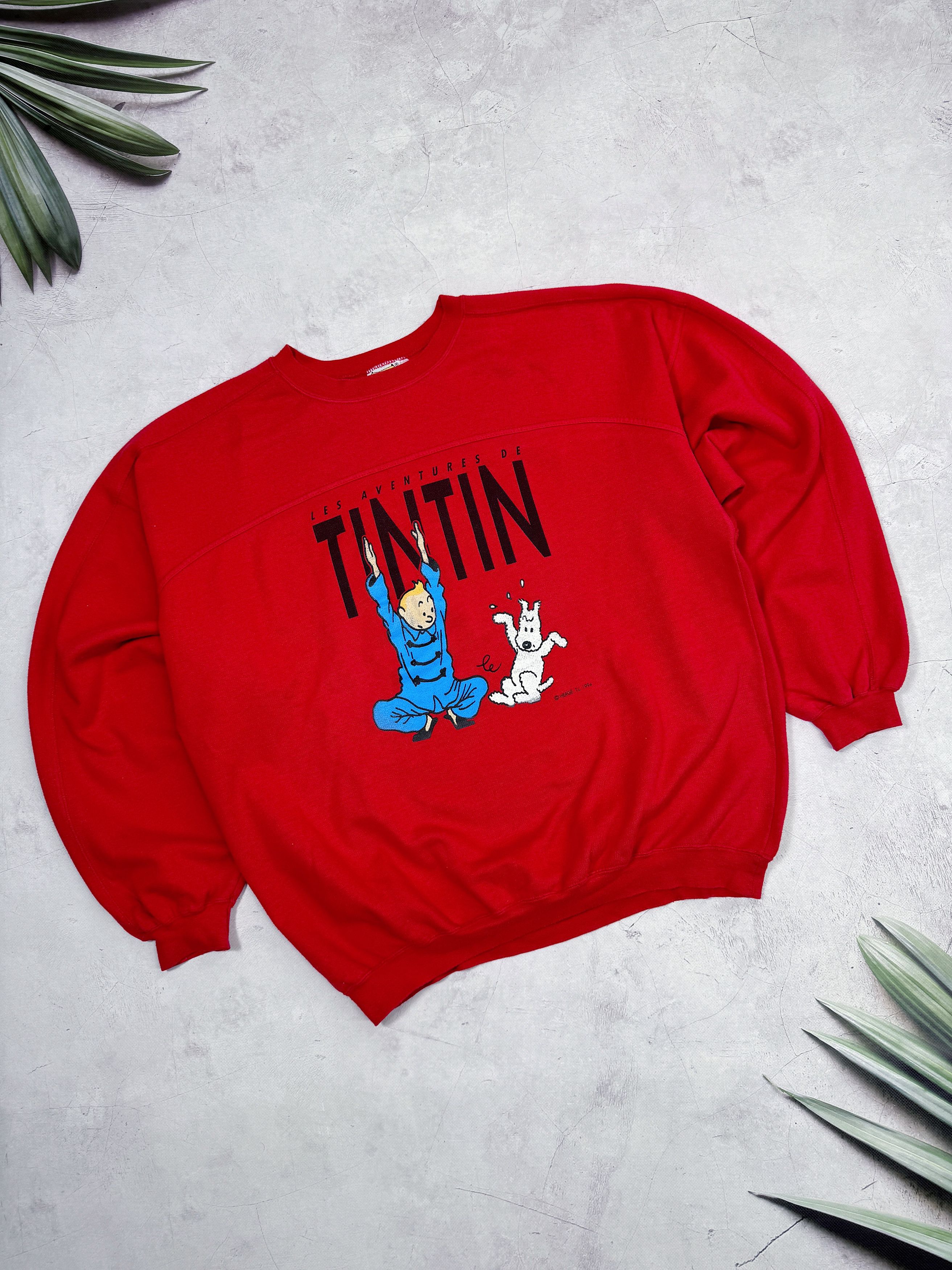 Cartoon Network × Vintage Vintage 1994 Tin Tin Sweatshirt Central Logo Size US XL / EU 56 / 4 - 1 Thumbnail