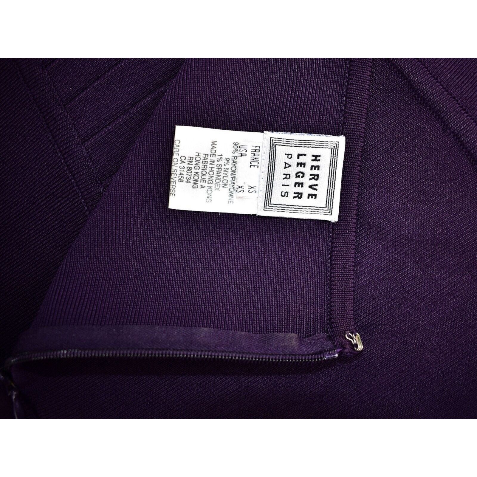 Herve Leger A7 Auth HERVE LEGER Purple Bandage Pencil Skirt Size XS Size 28" / US 6 / IT 42 - 3 Thumbnail