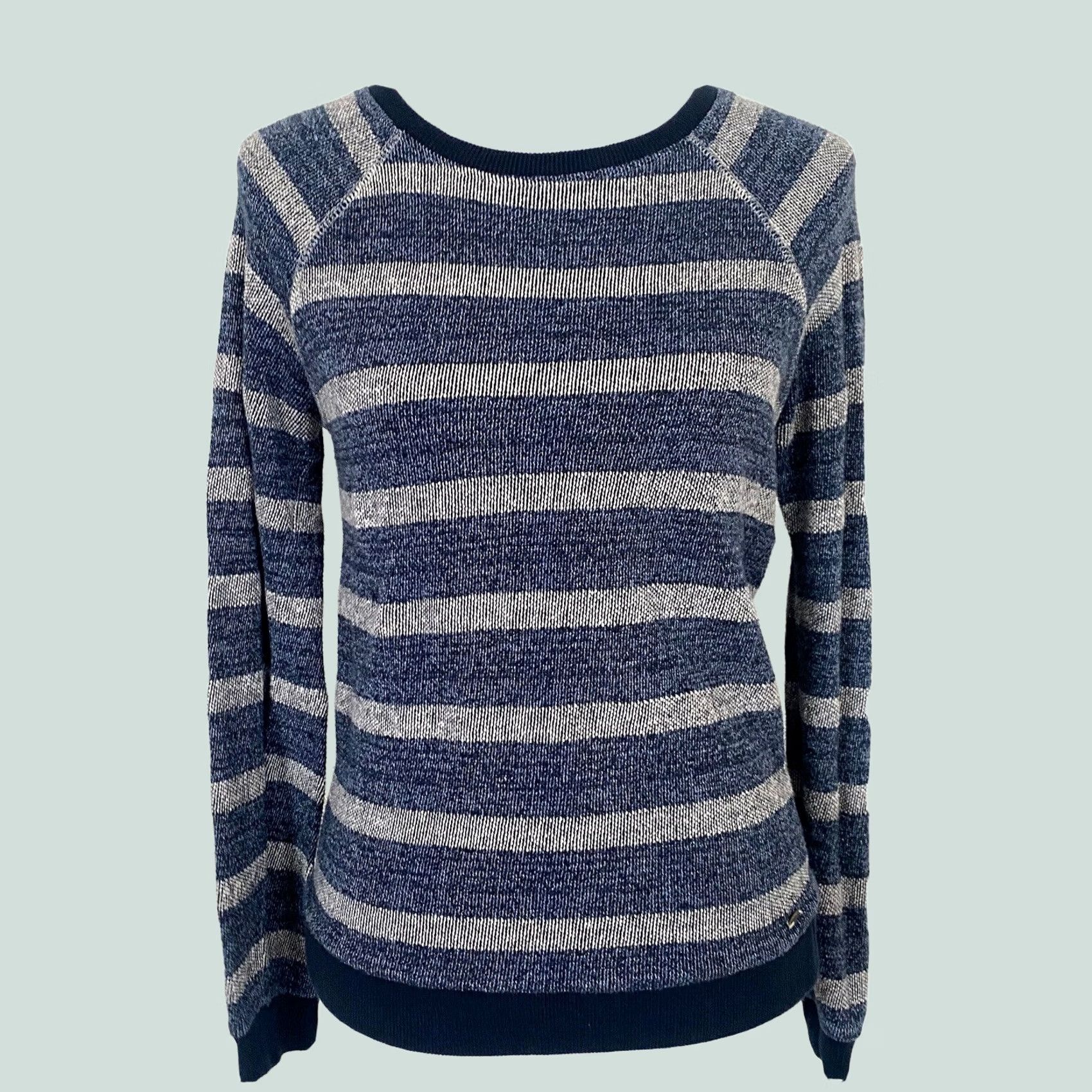 O'Neill O’Neill Sweatshirt Top Blue Striped Cotton Beach Pullover Sz Small Women Long Sleeve Pullover Activewear Size S / US 4 / IT 40 - 1 Thumbnail