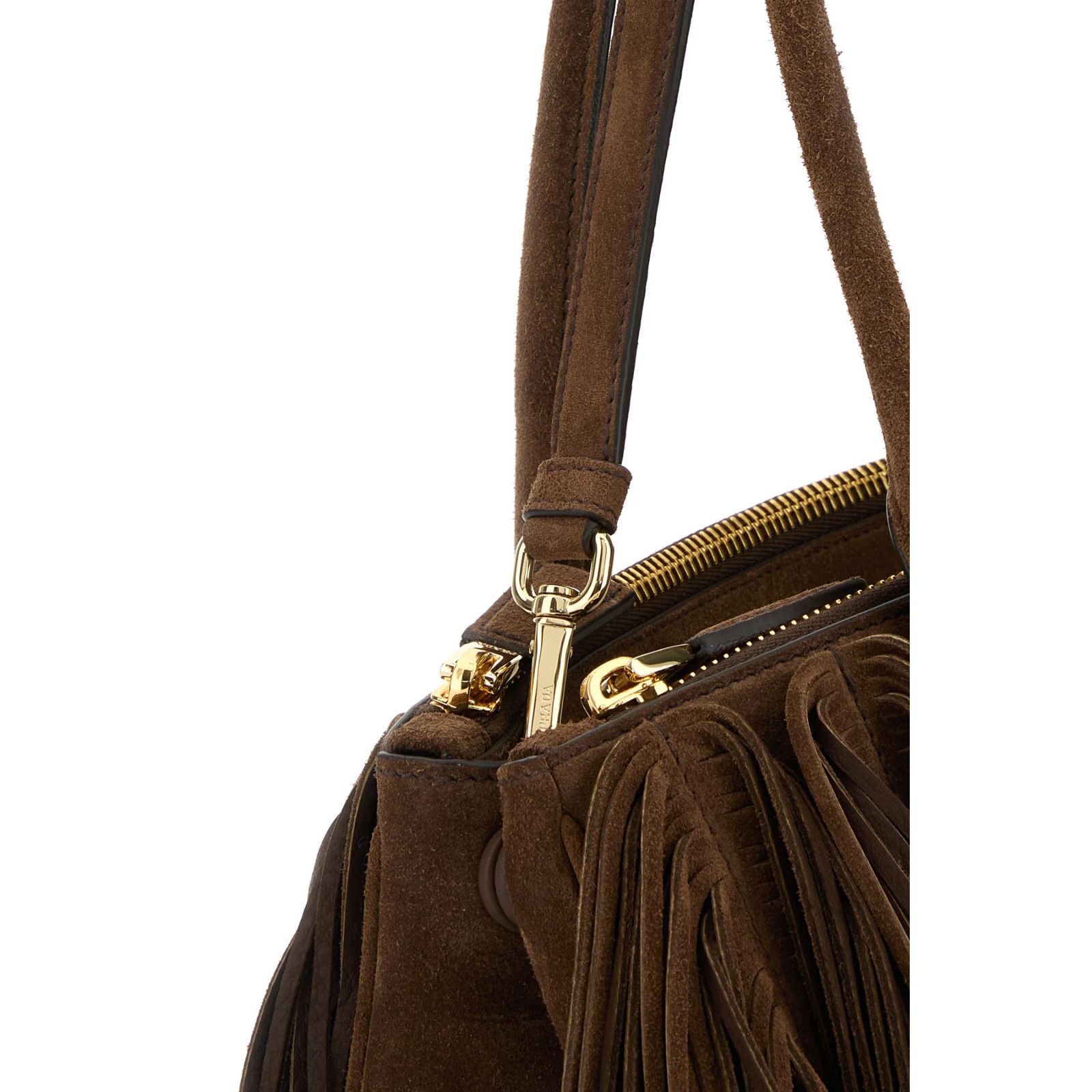 Prada PRADA Galleria Medium $6300 Cocoa Brown Suede Top Handle Bag Size ONE SIZE - 3 Thumbnail