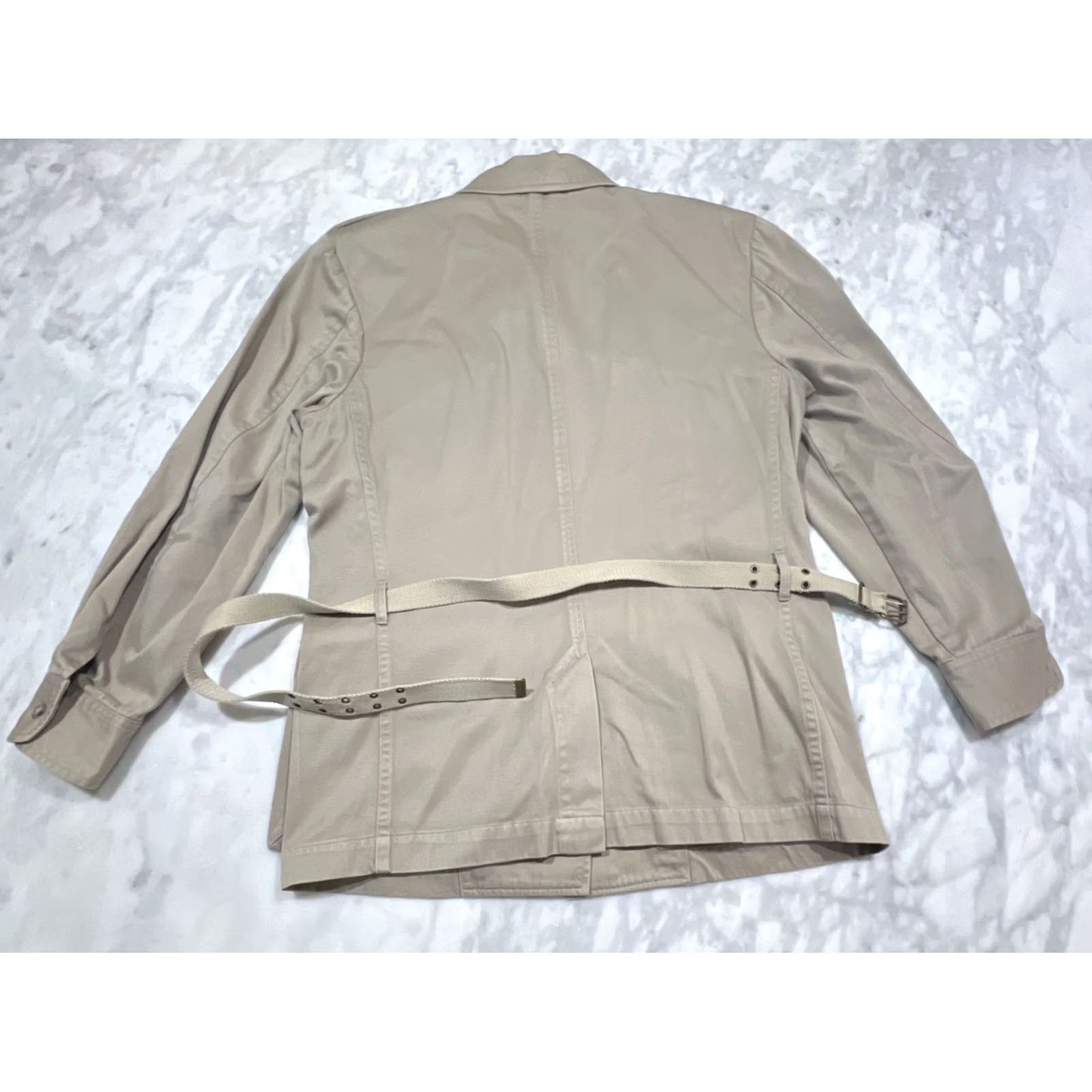 Banana Republic VINTAGE Banana Republic Shirt Jacket Women M Cream Cotton 1980s Safari Shacket Size M / US 6-8 / IT 42-44 - 4 Thumbnail