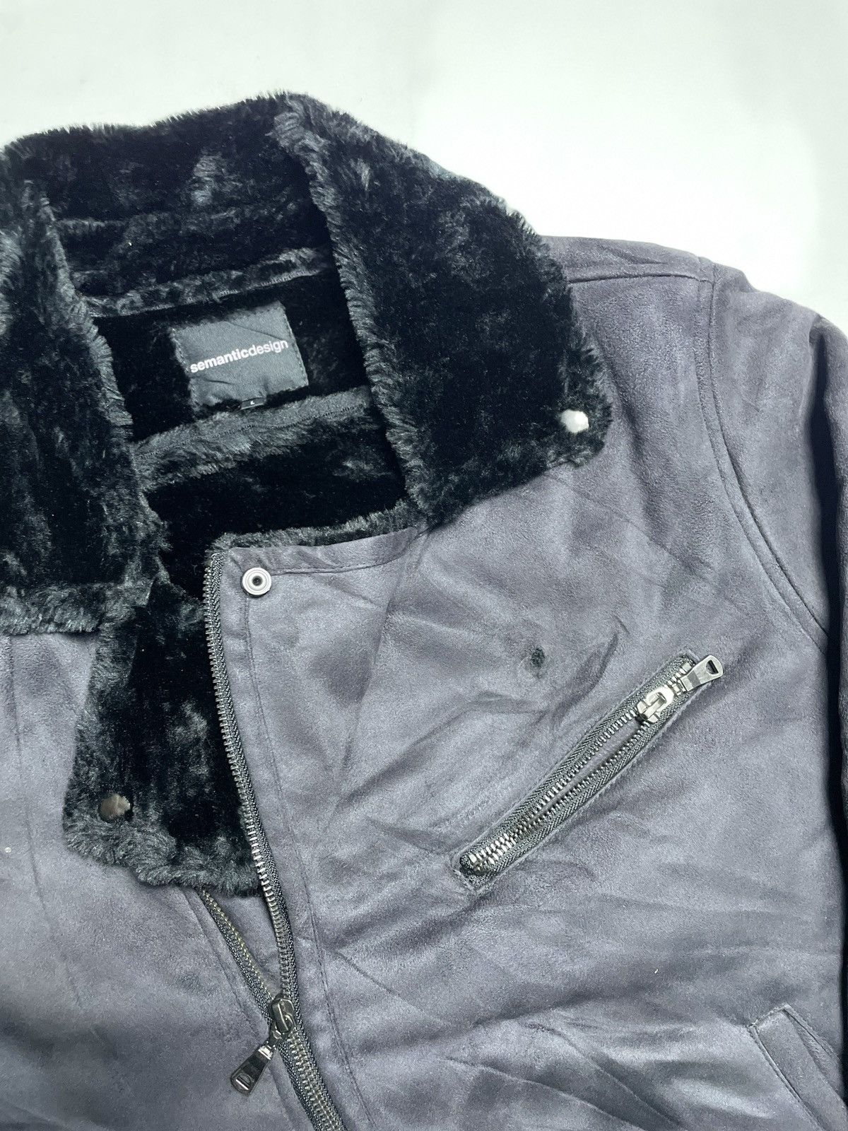 If Six Was Nine 2000’s Semantic Design - Asymmetrical Bikers Velvet Jacket Size US M / EU 48-50 / 2 - 12 Thumbnail