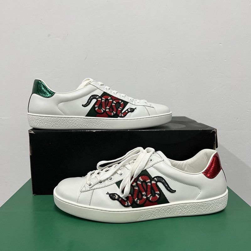 Gucci Gucci Ace Leather Low-Top Sneakers for Men - Size US 8 / EU 41 - 7 Thumbnail