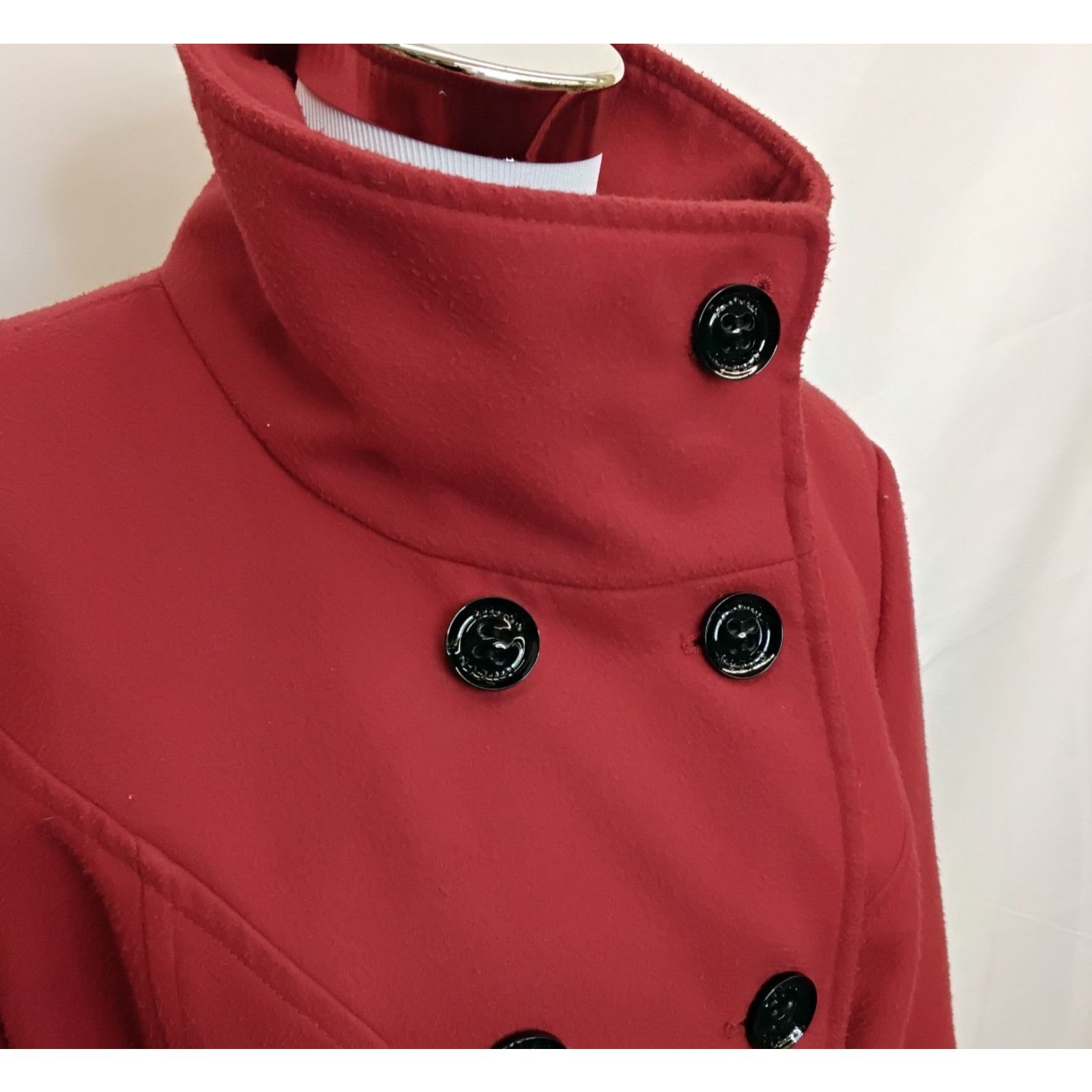 Guess Guess Peacoat Women's Large Red Vintage 2000s Belted Size L / US 10 / IT 46 - 4 Thumbnail