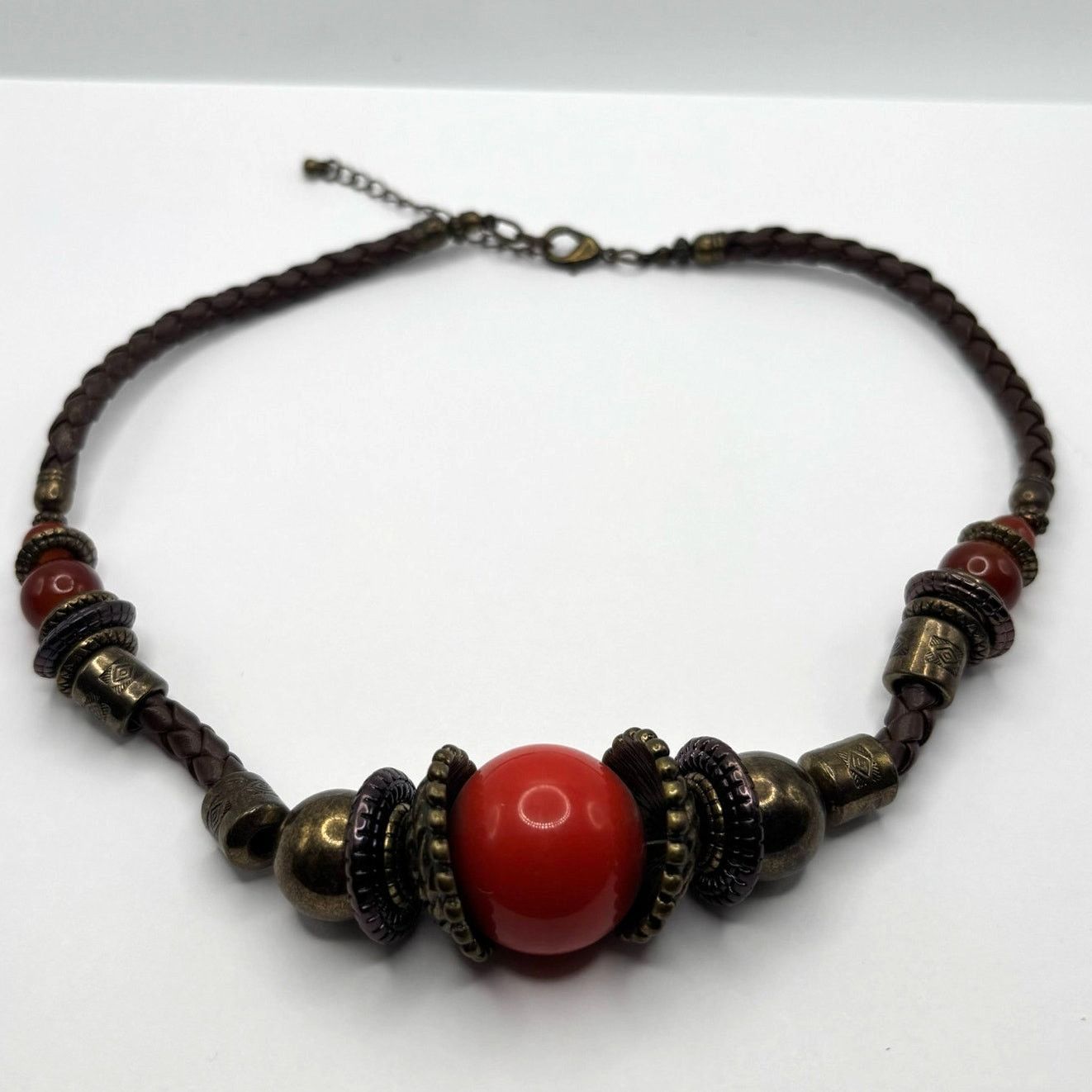 Other Vintage Gold & Red Necklace Size ONE SIZE - 4 Thumbnail