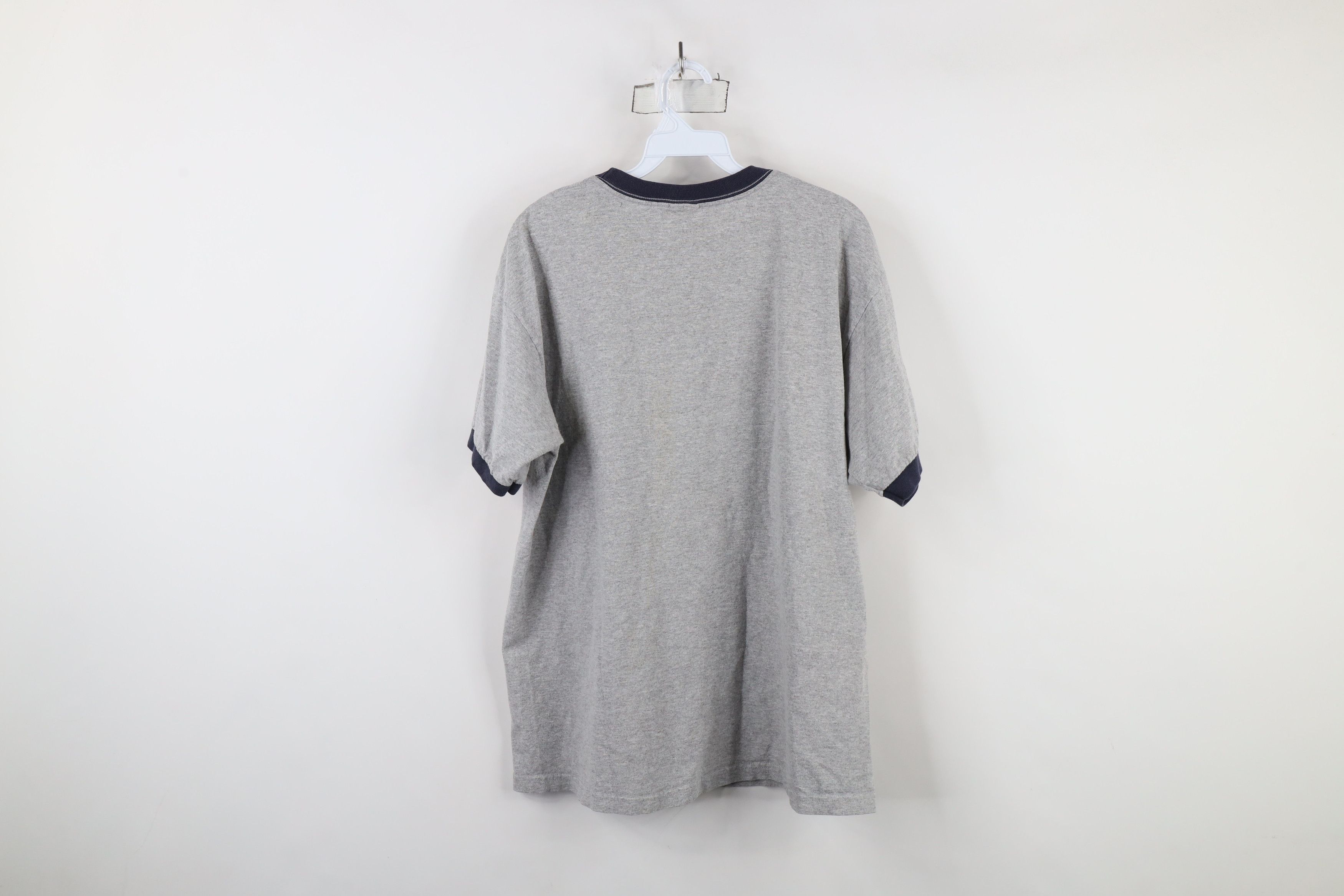 Vintage Vintage 90s Streetwear Spell Out Sweden Ringer T-Shirt Gray Size US L / EU 52-54 / 3 - 11 Thumbnail