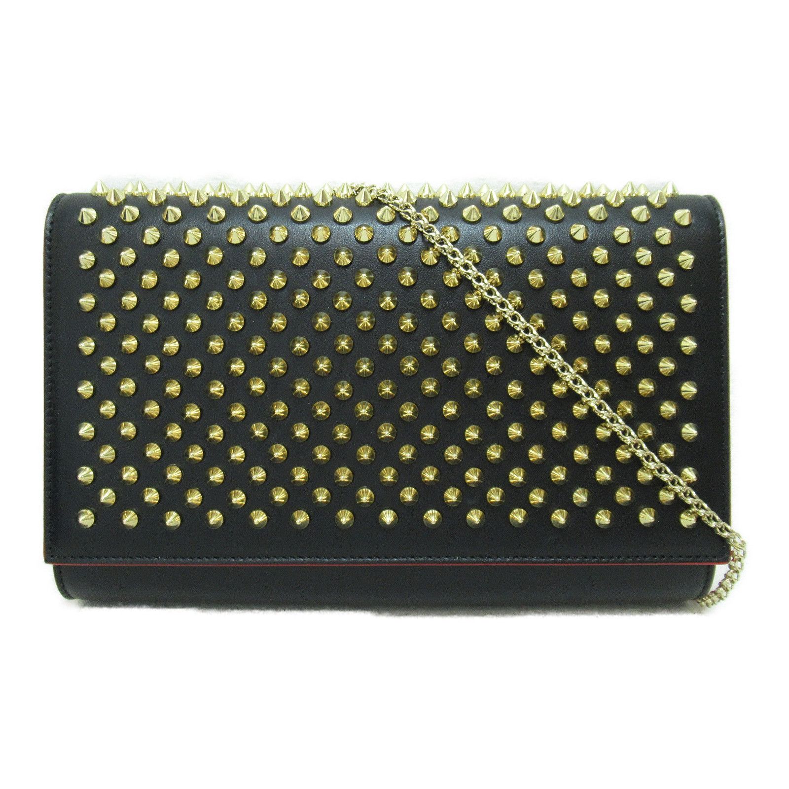 Christian Louboutin Chain Wallet Calf Black