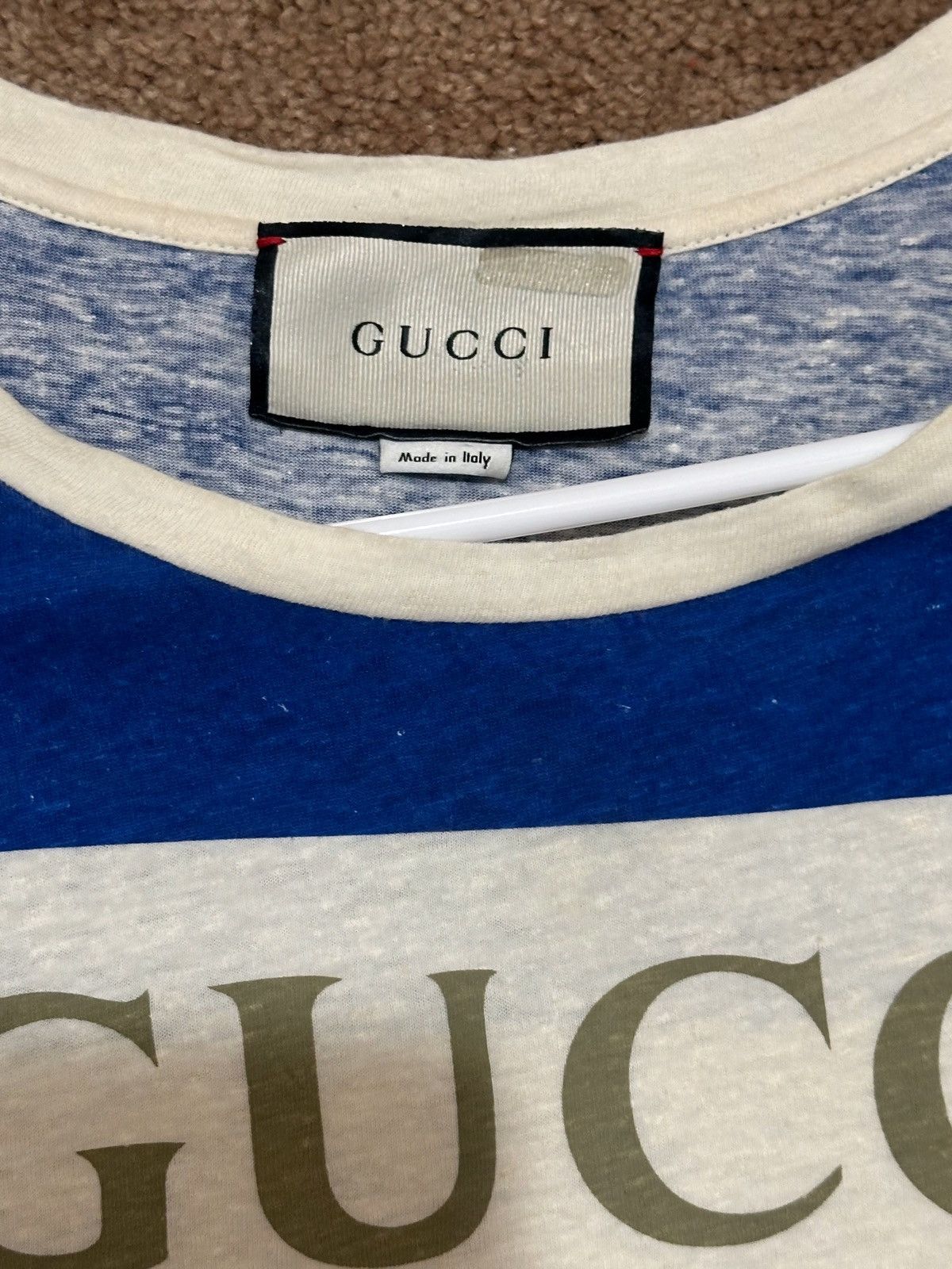 Gucci Gucci Men’s T shirt (blue/off white stripes) Size US XXL / EU 58 / 5 - 3 Thumbnail